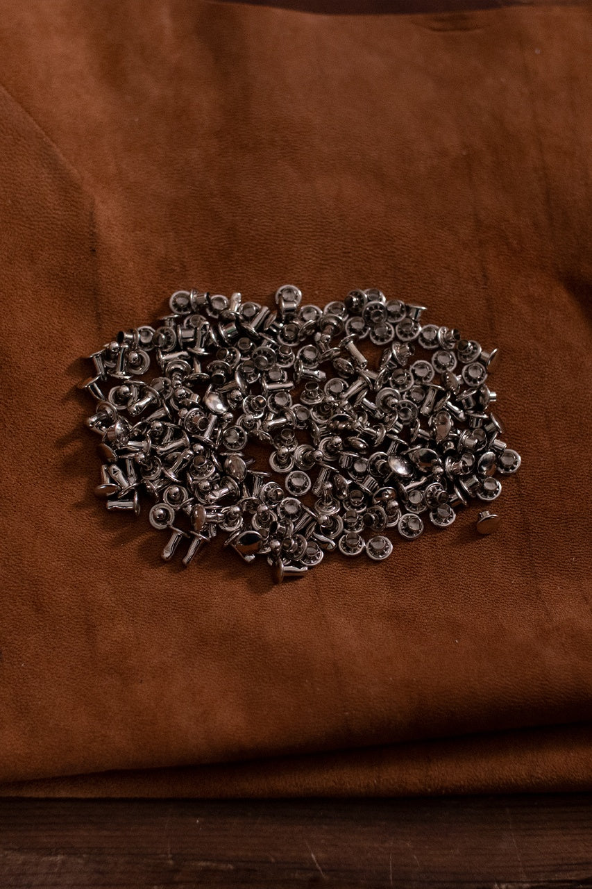 Hollow Rivet KØ7.0 x L7.2 mm Brass/Nickel - Durable Fasteners for Metalworking, Leather Craft & DIY Projects