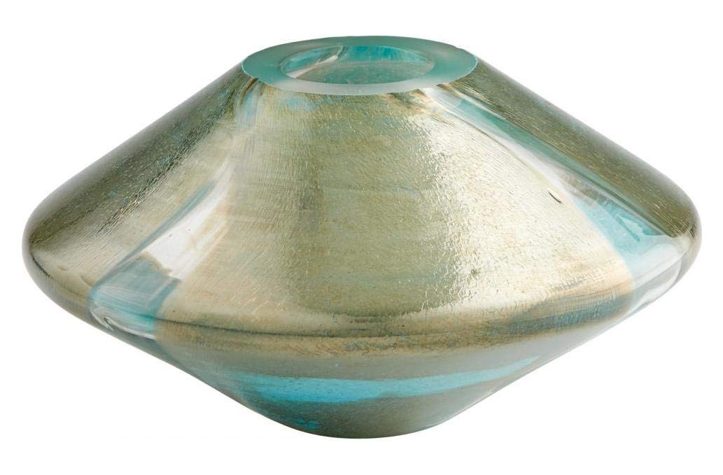 5.5 Inch Tall Green Stargate Glass Vase - Elegant Home Decor for Flowers, Centerpieces, and Wedding Table Settings