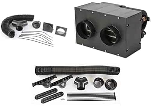 JEGS Auxiliary Heater & Duct Kit - 260 CFM High Airflow, 28,000 BTU Heating Power with Dual Front Vents | 3-Speed Adjustable Fan, 12-Volt DC Power | Complete Set Includes Heater Assembly, Defroster Kit & Louver/Vent Kit | Perfect for Trucks, RVs & Off-Road Vehicles in Cold Weather