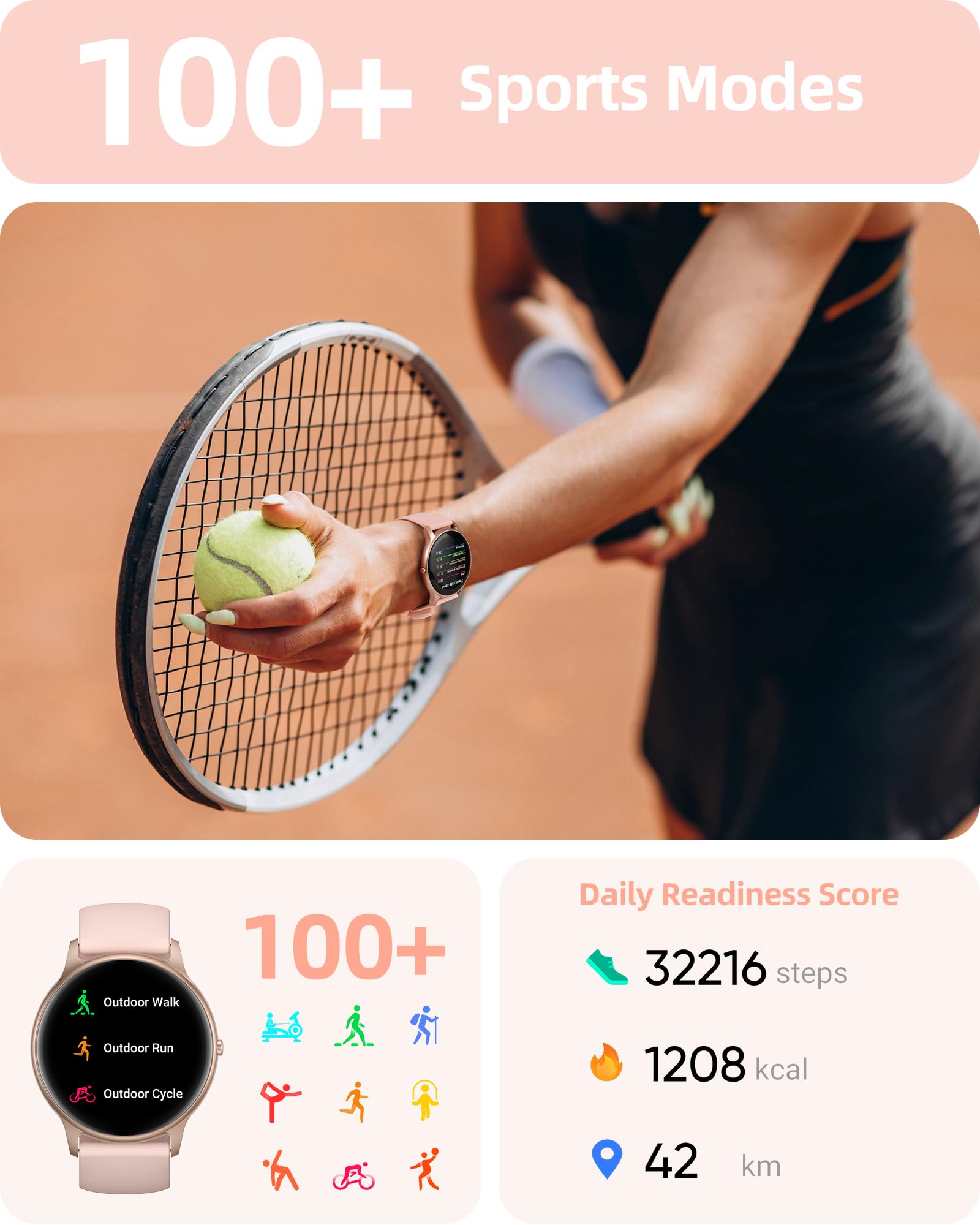 Parsonver Smart Watch with Call Function, 1.32