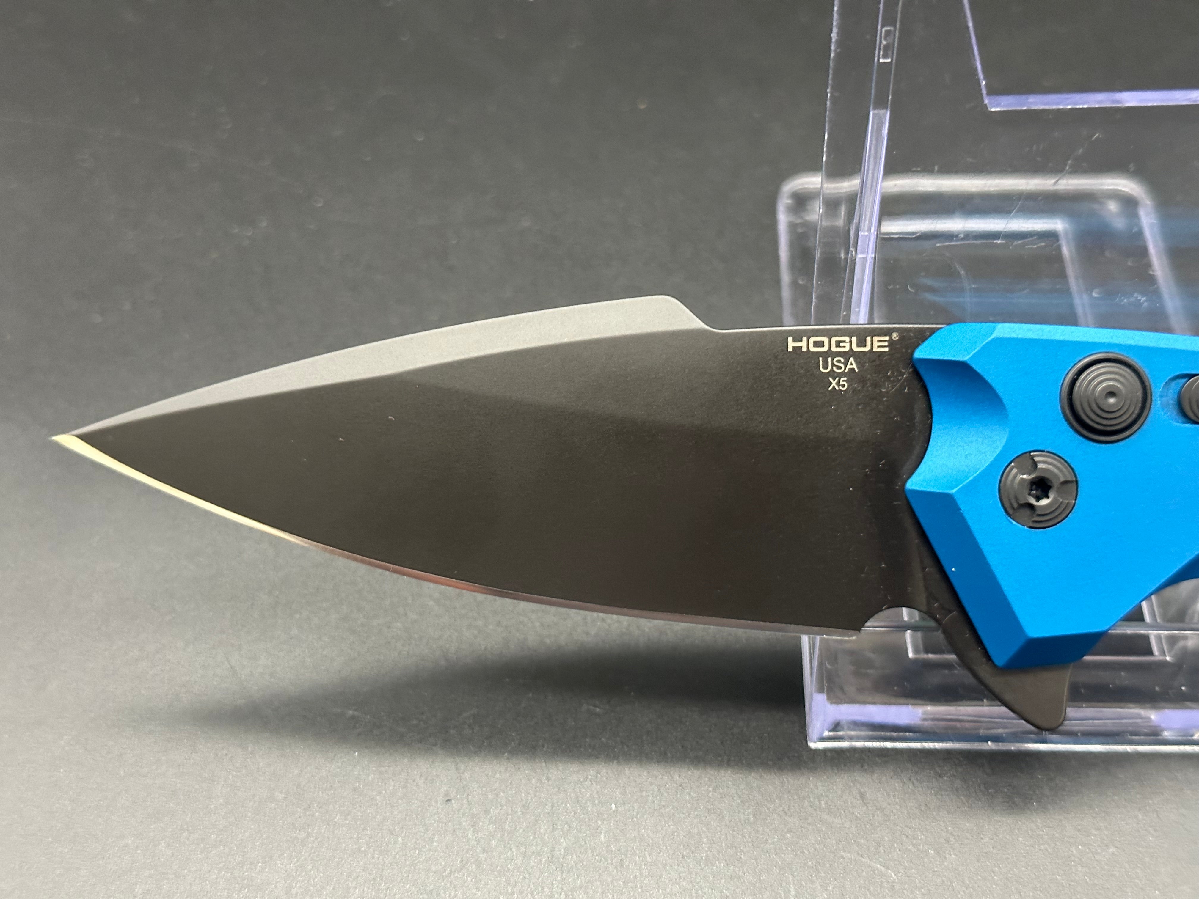 Hogue X5 Folding Knife - Exclusive Blue G10 Handle | BladeHQ Limited Edition | EDC, Outdoor, Camping & Survival Gear