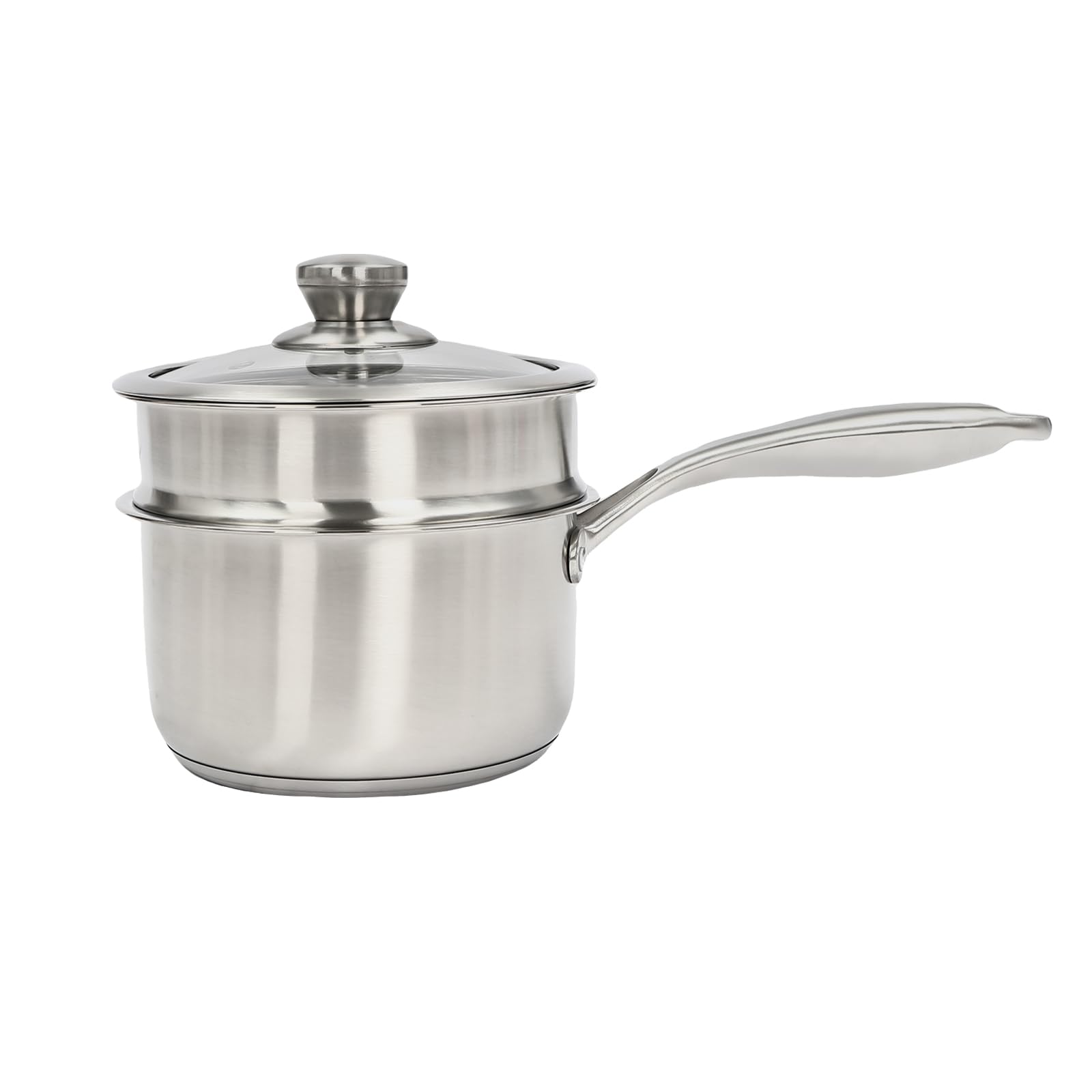 Premium 304 Stainless Steel Steamer Pot - 2 Tier Stackable Steaming Cookware with Heat-Resistant Handles for Dumplings, Vegetables & Seafood | Perfect for Asian Cooking, Meal Prep & Healthy Eating
