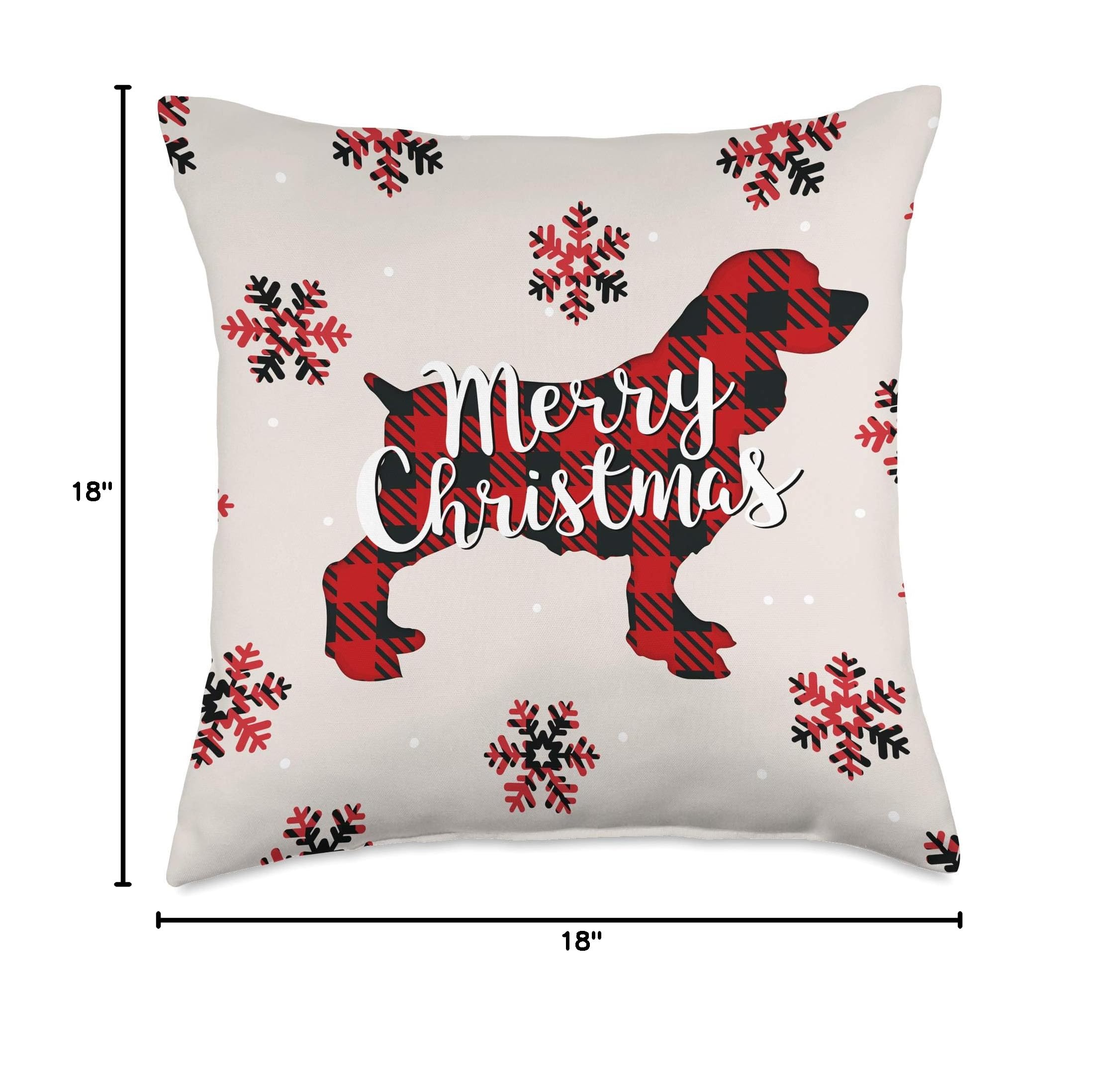 English Springer Spaniel Dog Mom Dad Christmas Ornament Gift Throw Pillow - Perfect for Pet Lovers, Holiday Decor & Cozy Home Decorations