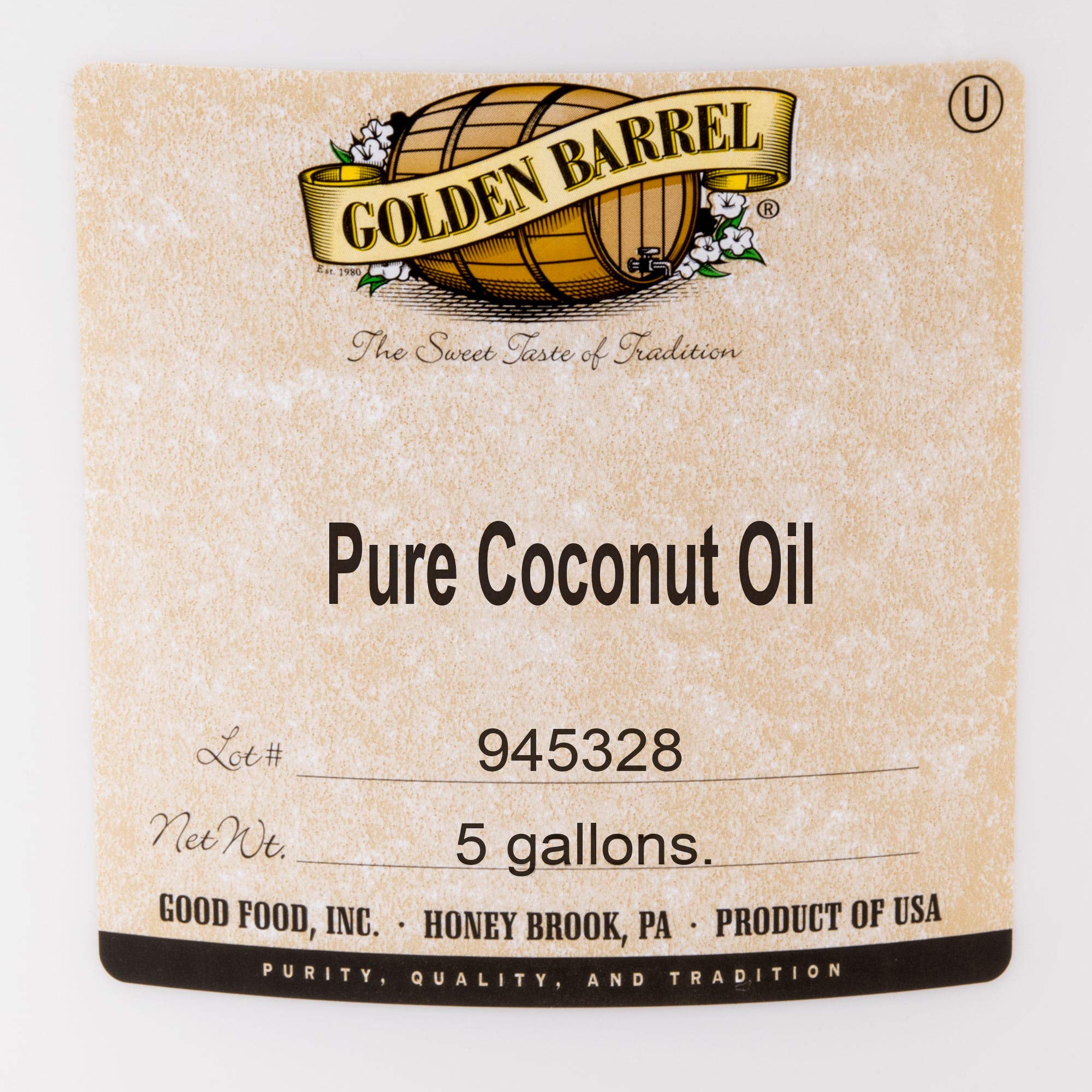 Organic Cold-Pressed Virgin Coconut Oil - 5 Gallon (38 lb.) Bulk for Cooking, Skin & Hair Care - TableTop King - Perfect for Baking, Frying & DIY Beauty Products