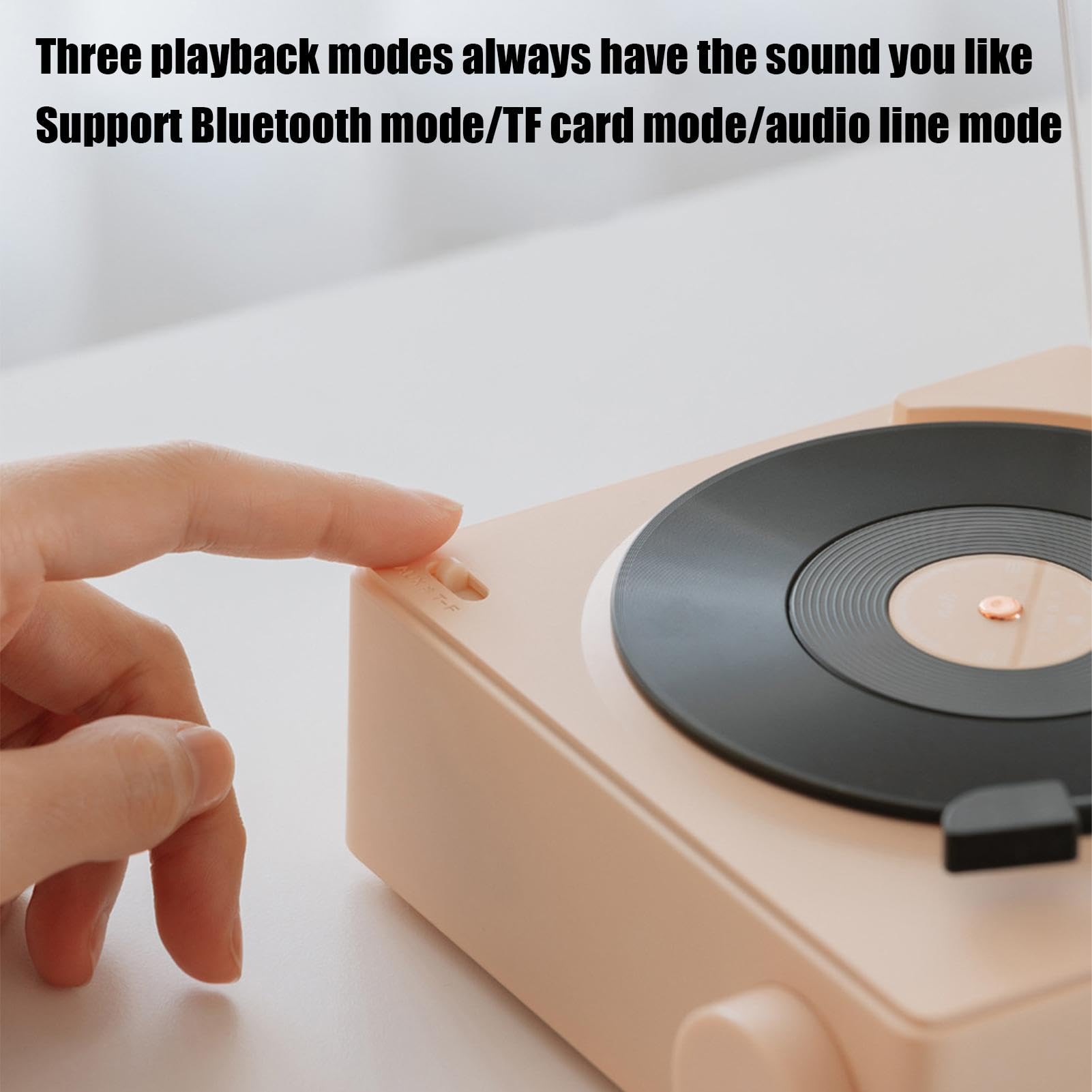 Wireless Travel Record Player with Speakers - Portable Turntable Smart Speaker for Outdoor Activities, Yard Parties, and Home Entertainment