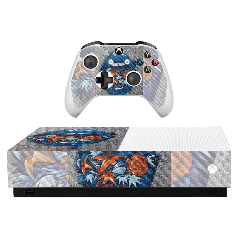 Premium Carbon Fiber Skin for Microsoft Xbox One S All-Digital Edition - Blue Lips Design | Protective & Durable Textured Cover | Easy to Apply, Remove & Change Styles | Made in USA | Perfect for Gaming Setups & Console Protection