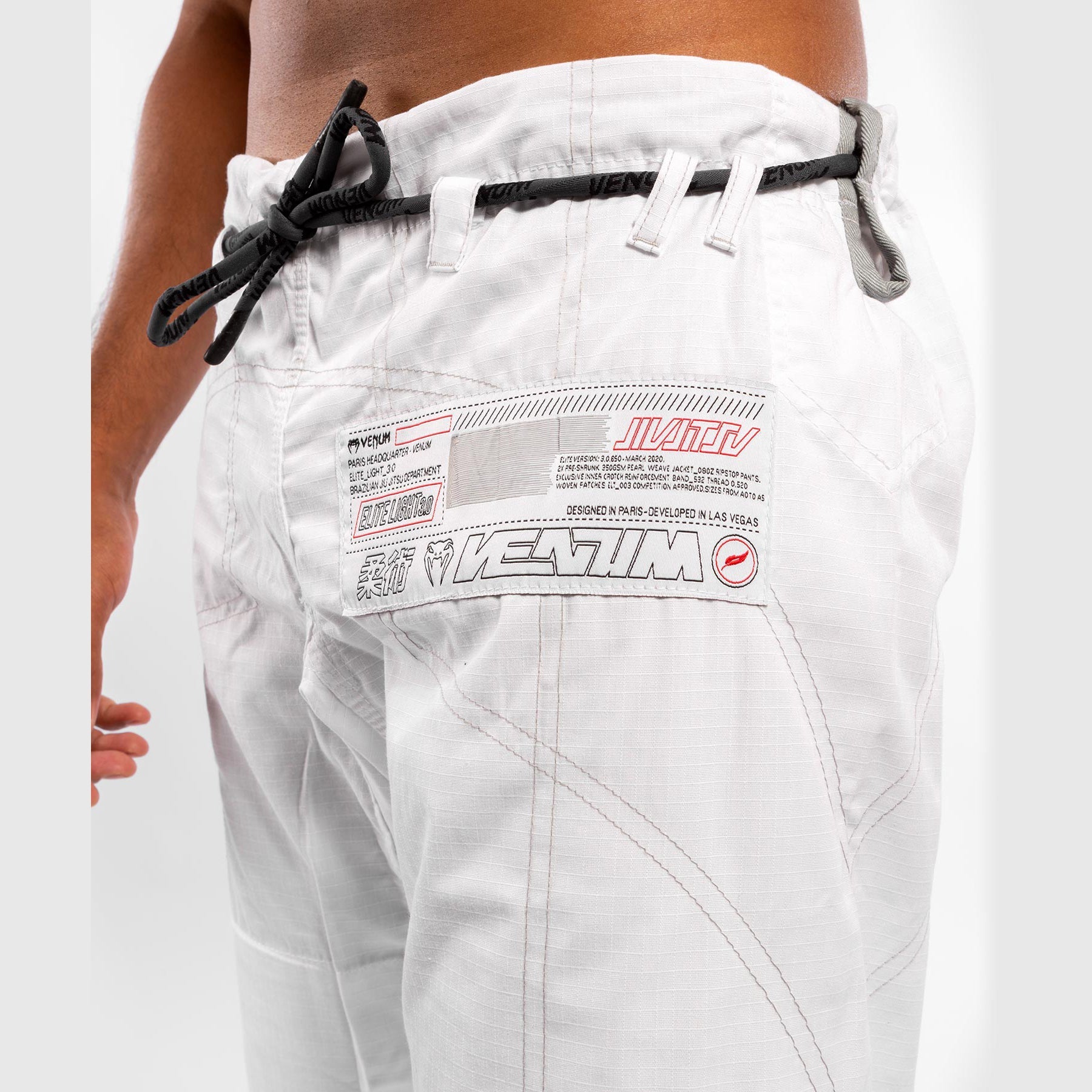 Venum Elite Light 3.0 BJJ Gi - Premium Lightweight Brazilian Jiu-Jitsu Uniform for Men & Women - White - Perfect for Training, Competition & MMA Practice
