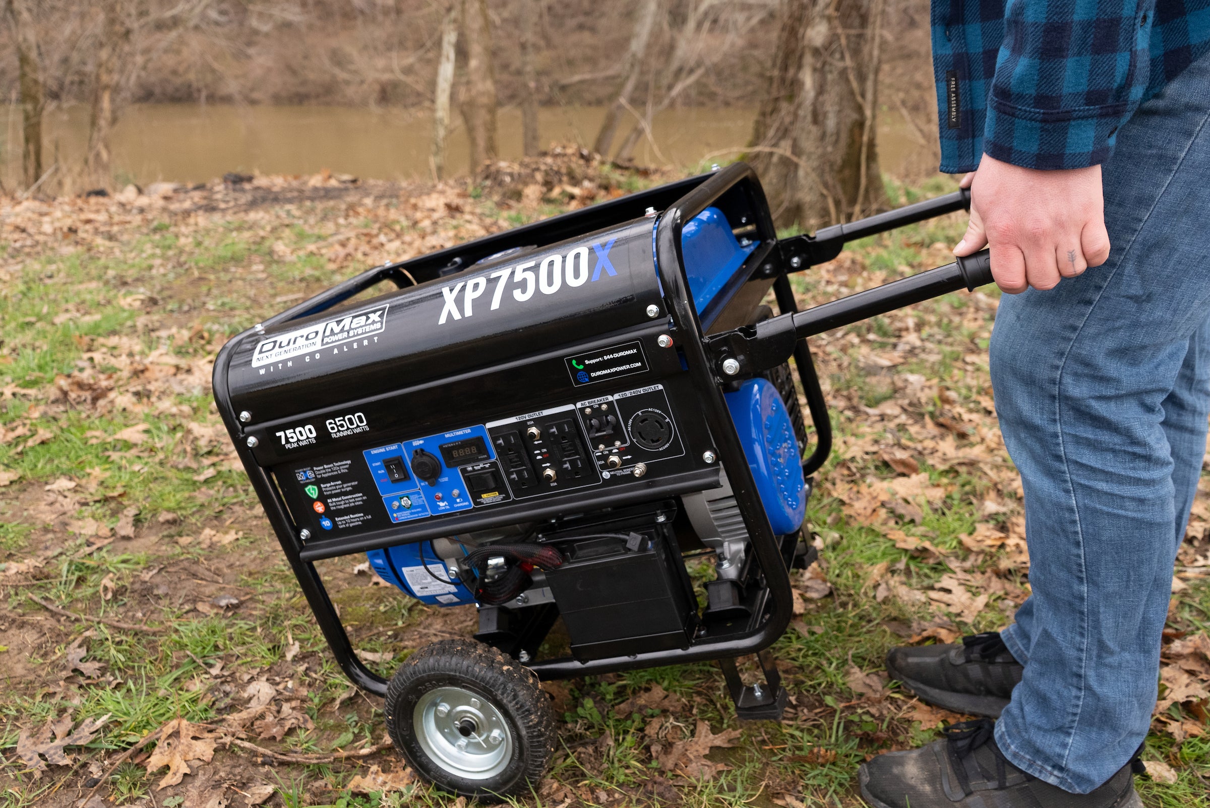 7,500 Watt Portable Gasoline Generator with CO Alert - Reliable Backup Power for Home, Camping & Outdoor Emergencies