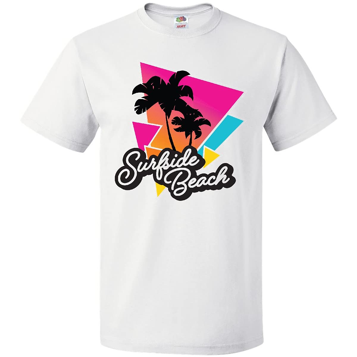 Inktastic Summer Vacation Surfside Beach T-Shirt with Palm Trees & Triangle Design - Perfect for Beach Outings, Travel, and Casual Wear