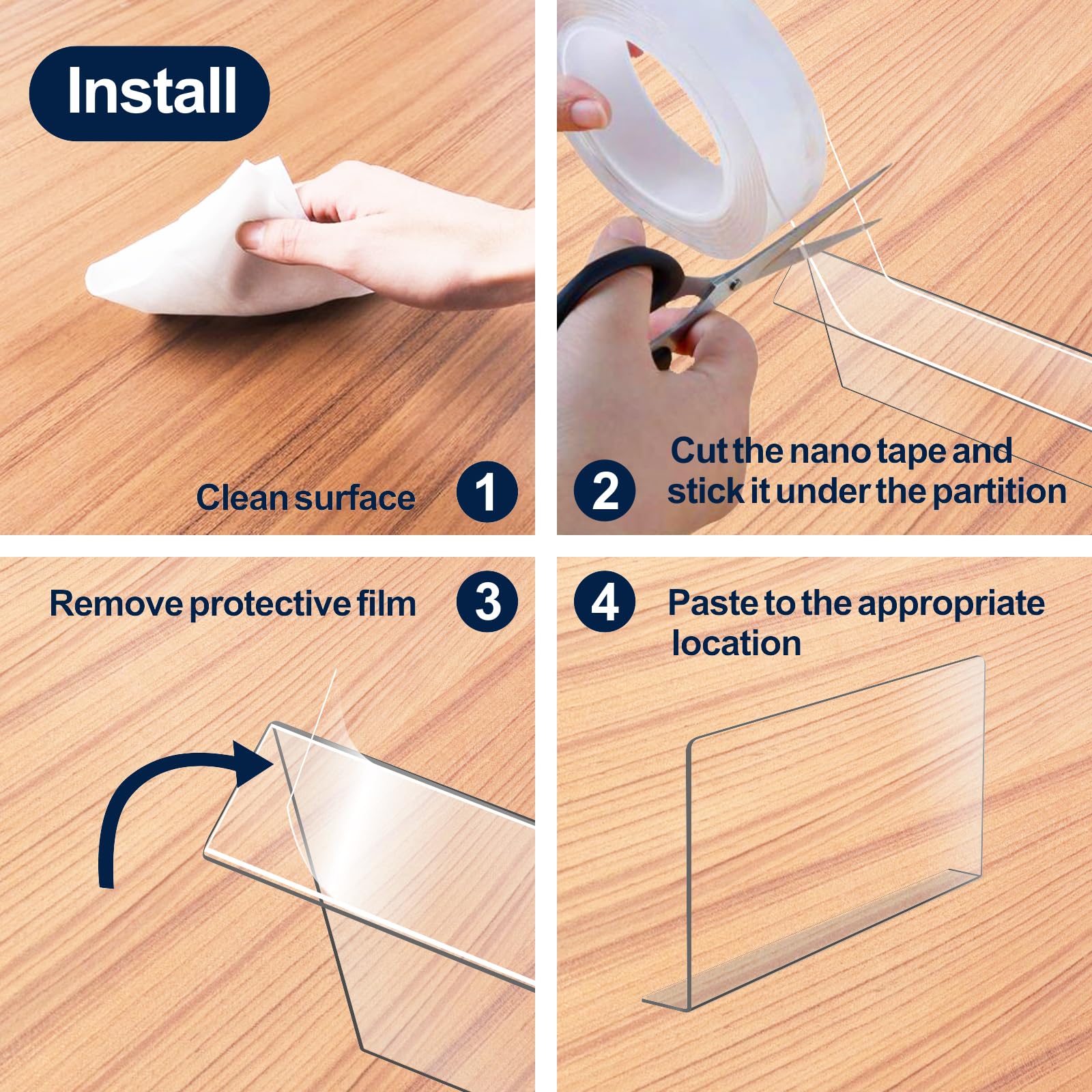 Acrylic Shelf Dividers for Closet Organization - 6 Pack 8