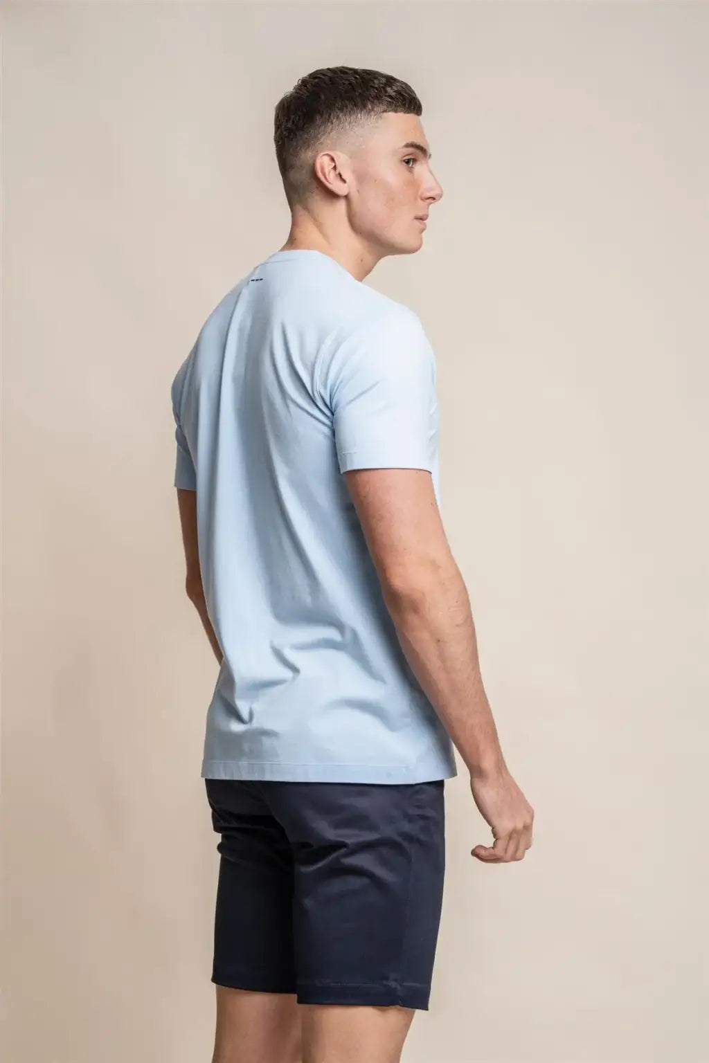 Cavani Men's Sky Blue Bogart T-Shirt - Casual Short Sleeve Cotton Tee for Everyday Wear & Street Style Outfits
