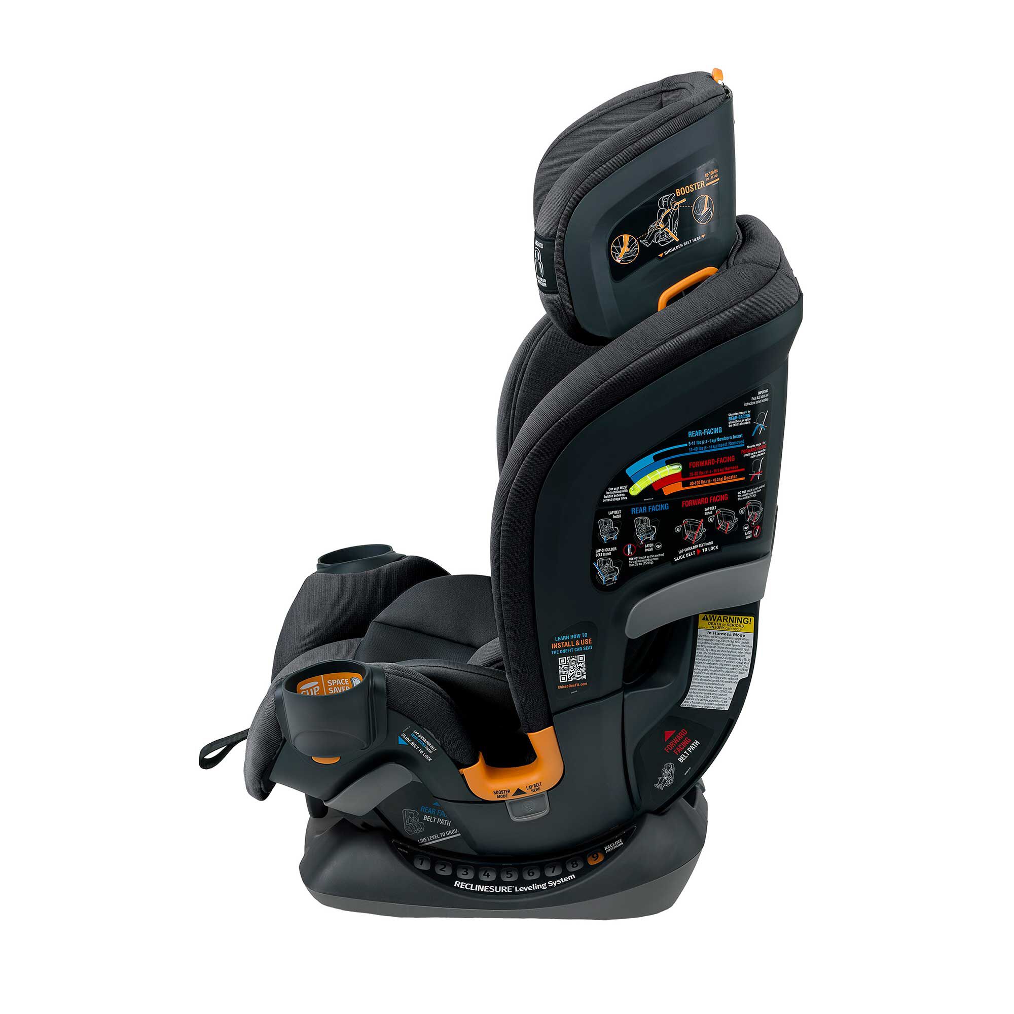 Chicco OneFit ClearTex All-in-One Convertible Car Seat for Infants to Toddlers - Safe & Comfortable for Travel, Shopping, and Daily Commute
