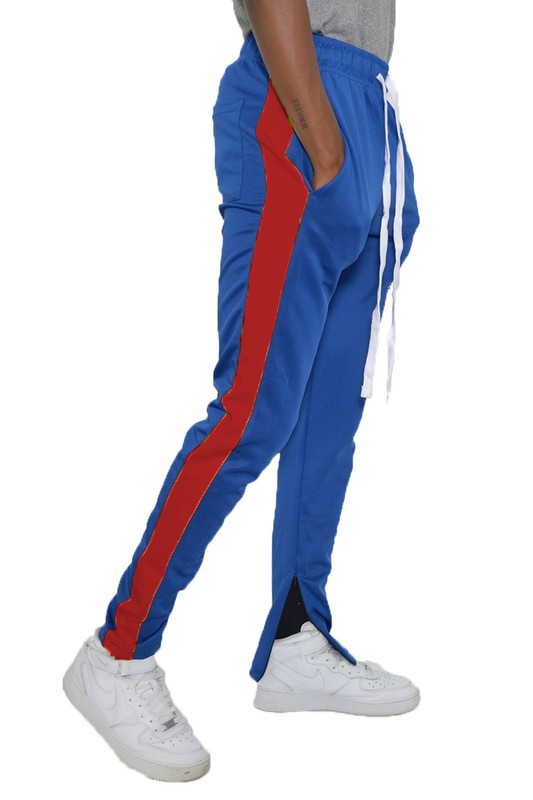 Men's Single Stripe Track Pants - Comfortable Athletic Joggers for Running, Gym & Casual Wear | Lightweight Breathable Workout Pants