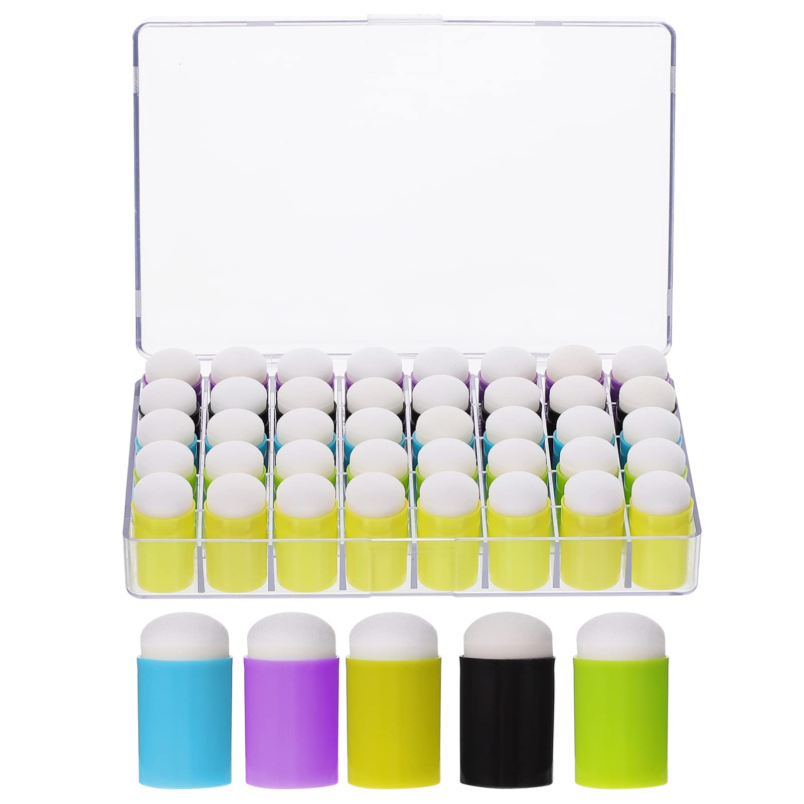 Wakauto 40Pcs Finger Paint Brushes for Kids - DIY Arts & Crafts Supplies, Sponge Foam Daubers, Toddler Painting Toys - Perfect for Classroom, Home, and Birthday Party Activities
