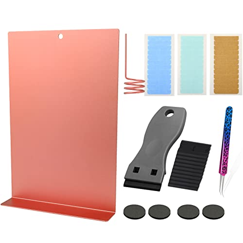 EHDIS Professional Hair Extension Tape Remover Kit - Includes Tape Remover Board, Scraper Tool with Blade, Hair Separating Tool, Tweezers, Adhesive Tape & Sponge Pad (Type A) - Perfect for Salon Stylists & DIY Hair Extension Removal at Home