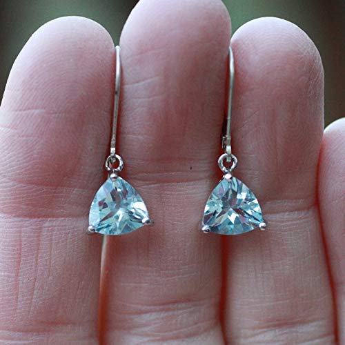 Natural Sky Blue Topaz Earrings Sterling Silver 925 - Healing Gemstone Jewelry, December Birthstone Gift for Women - Perfect for Holidays, Weddings & Special Occasions