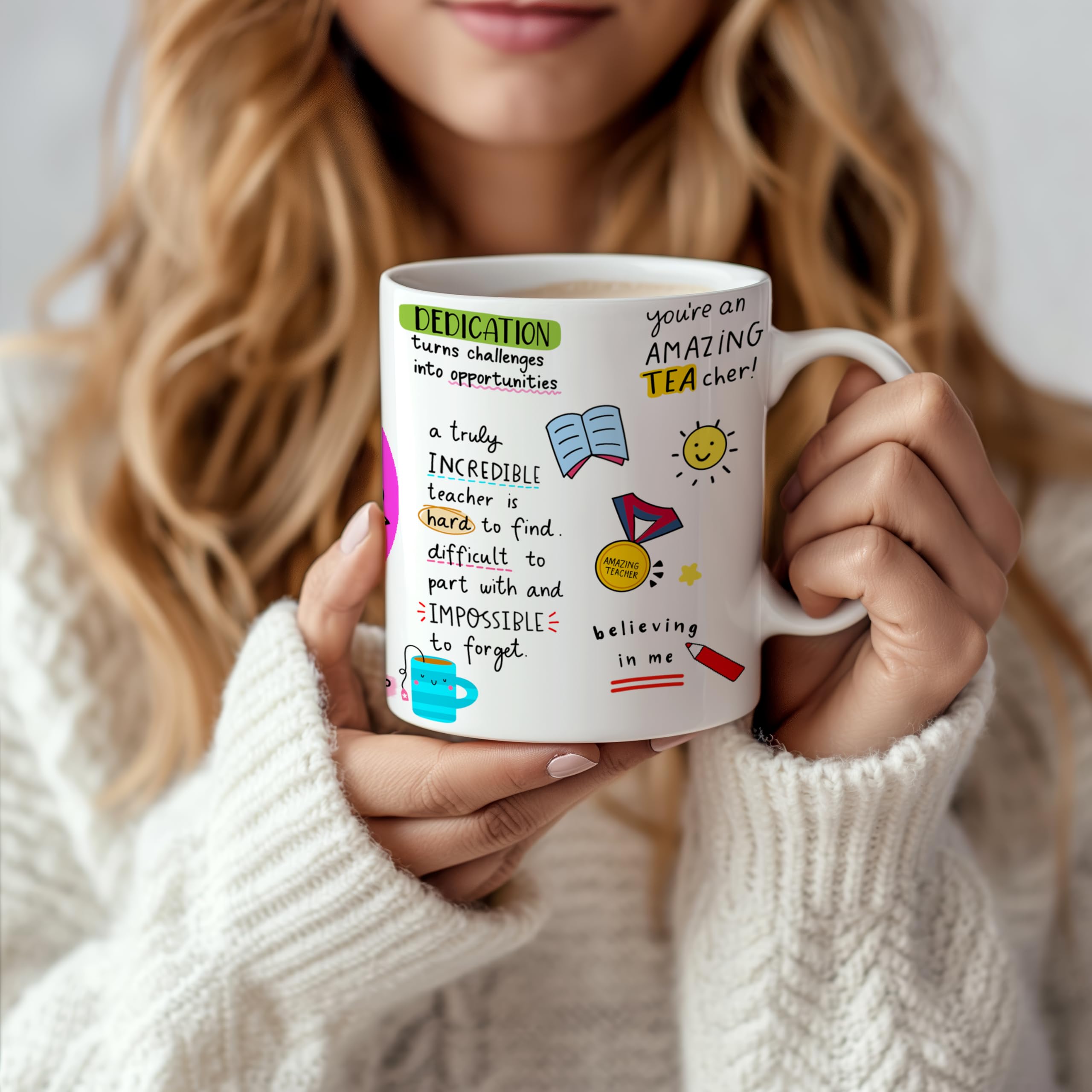 DAYS Thank You Teacher Ceramic Coffee Mug - 325ml Best Gift for Teachers, Mentors, School Staff | Ideal for Farewell, Appreciation, Retirement | Perfect for Classroom, Office, Home Use (#104)