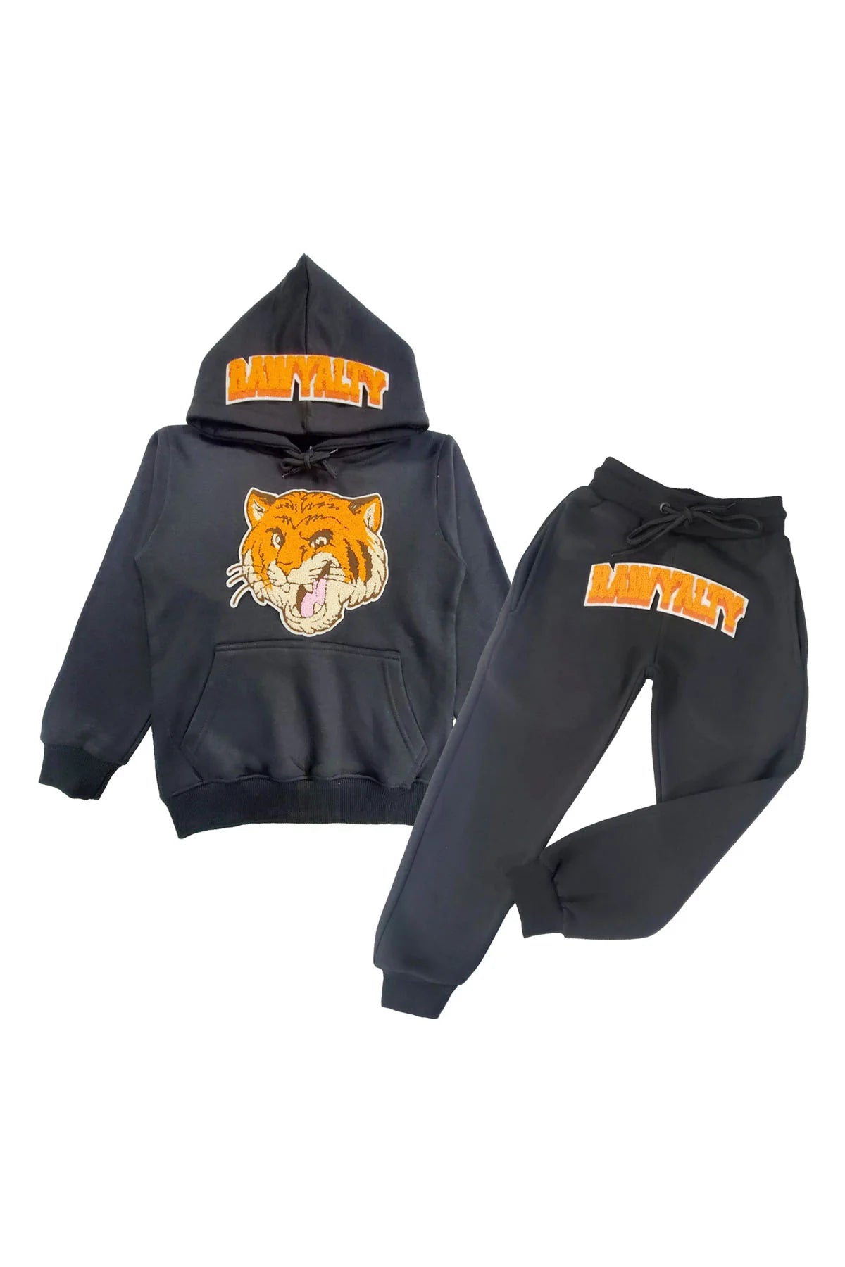 Rawyalty Tiger Chenille Hoodie and Jogger Set for Kids - Soft & Cozy 2-Piece Outfit for Boys & Girls - Perfect for Playdates, School & Family Outings