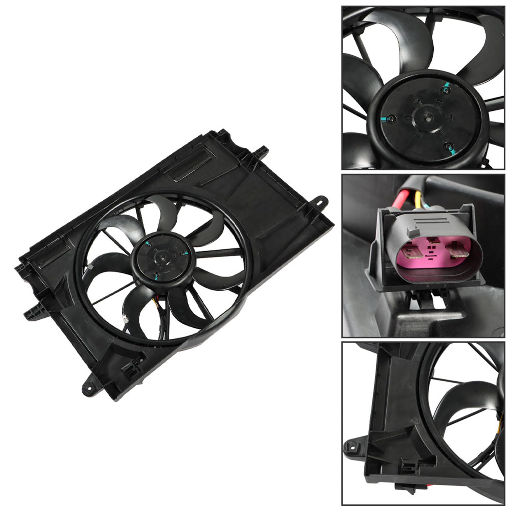 WFLNHB Radiator Cooling Fan Replacement for 2017-2019 Chevy Cruze 1.4L (Part# 39013323) - Compatible with AC System & Engine Cooling | Perfect for Summer Driving & Overheating Prevention