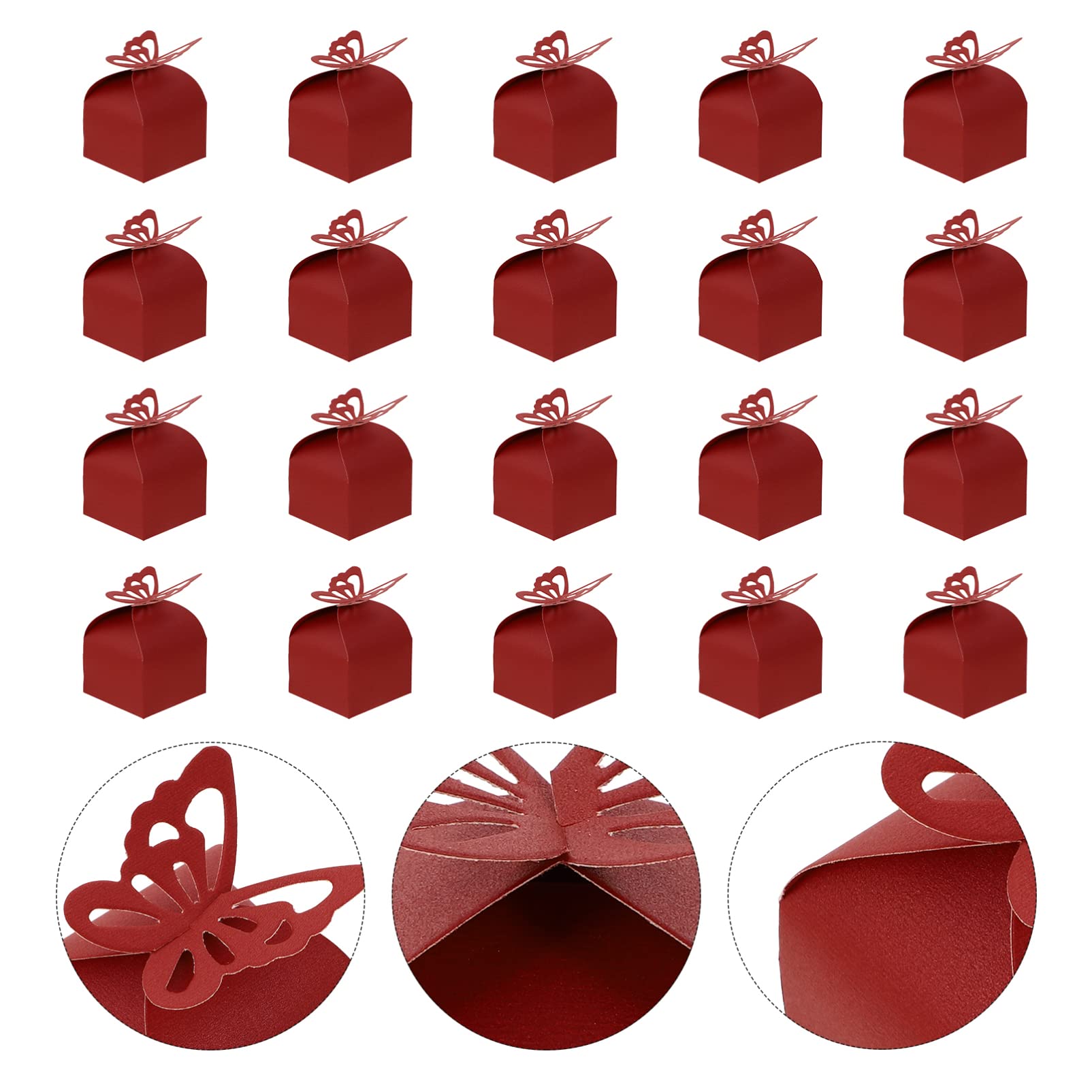 FOMIYES 50pcs Folding Candy Boxes for Wedding Favors & Gifts