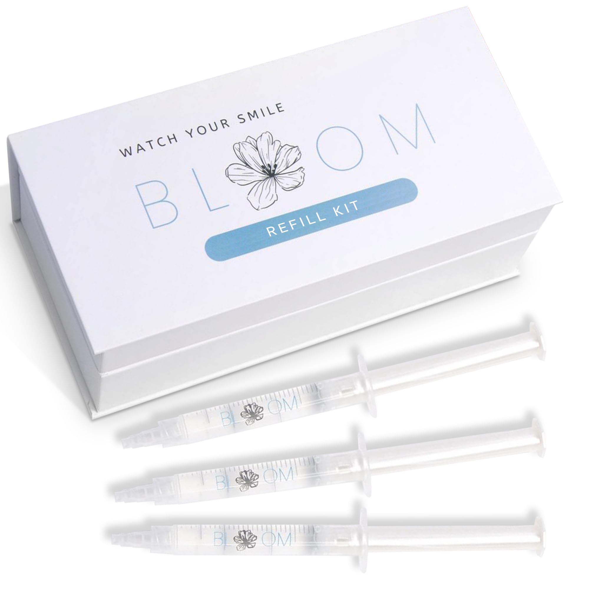 Bloom Teeth Whitening Gel - 3X 3ml Syringes with 35% Carbamide Peroxide | Fast Whitening in 10 Minutes Daily | Sensitivity-Free Formula with Coconut Oil & Hydroxyapatite | Perfect for Home Use, Travel, and Special Occasions