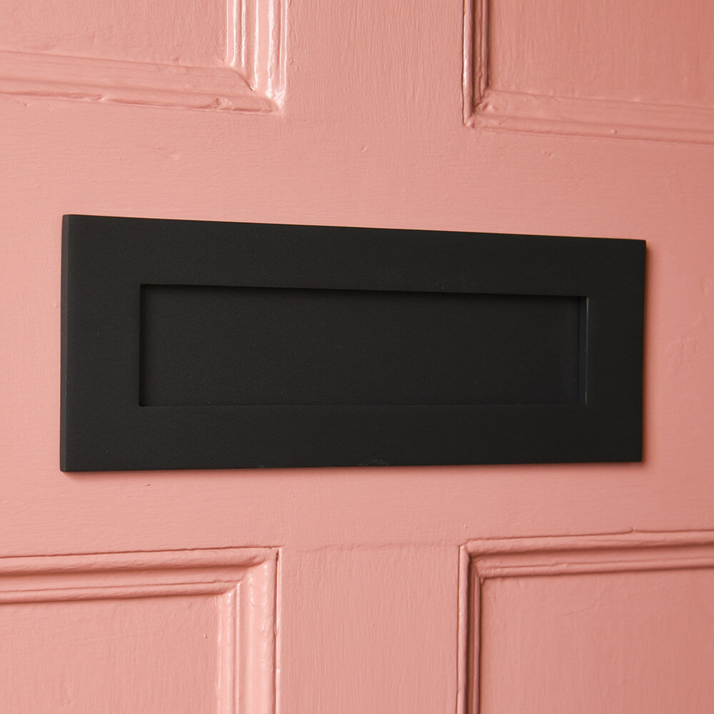 Zero Black Letterplate - Modern Mail Slot for Doors - Perfect for Home, Office & Apartment Security