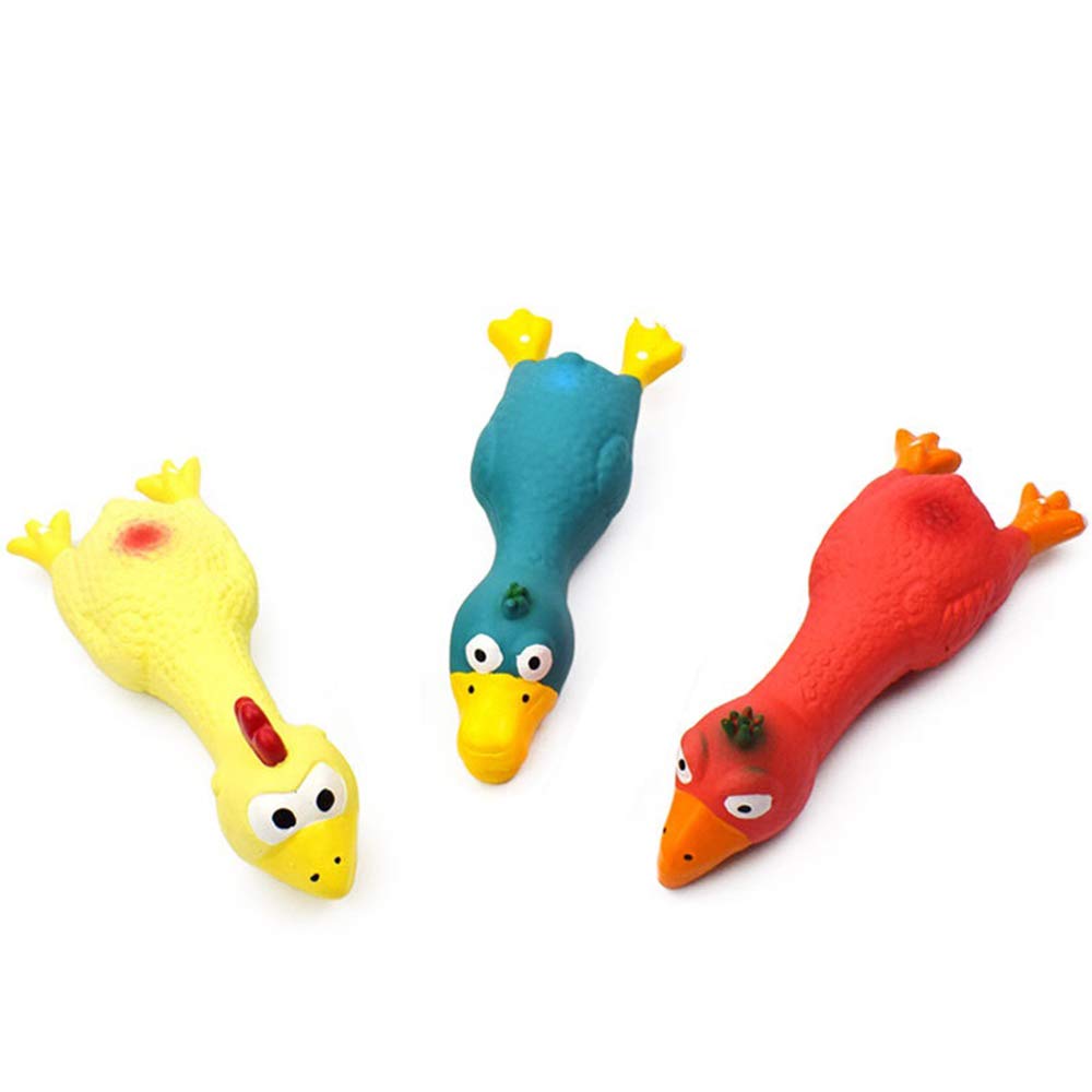 3PCS Dog Squeaky Toys - Small Screaming Chicken Chew Toys for Puppies & Medium Dogs, 6.6
