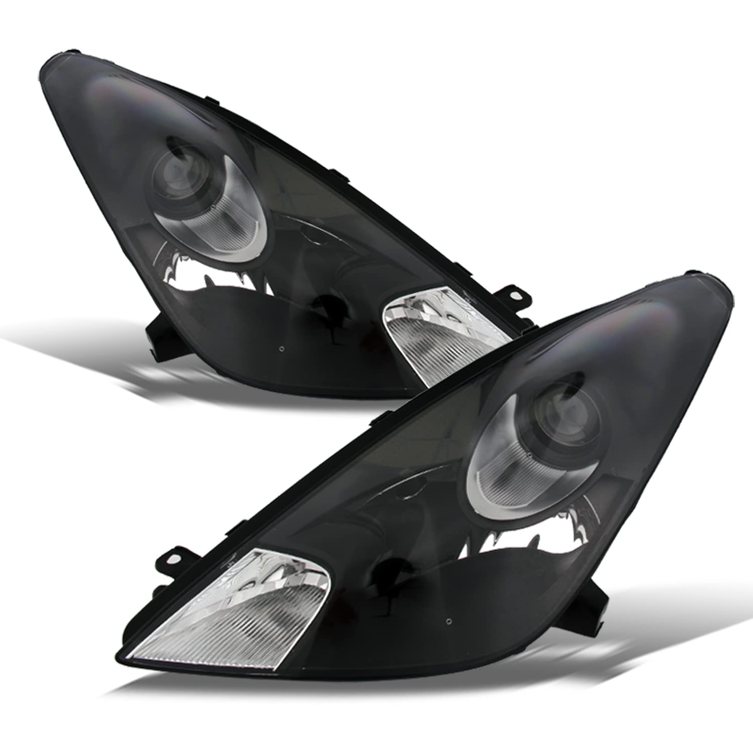 AKKON Black Bezel OE Replacement Projector Headlights for Toyota Celica - Driver & Passenger Side Headlamps - Upgrade Nighttime Visibility & Style for Street & Performance Driving