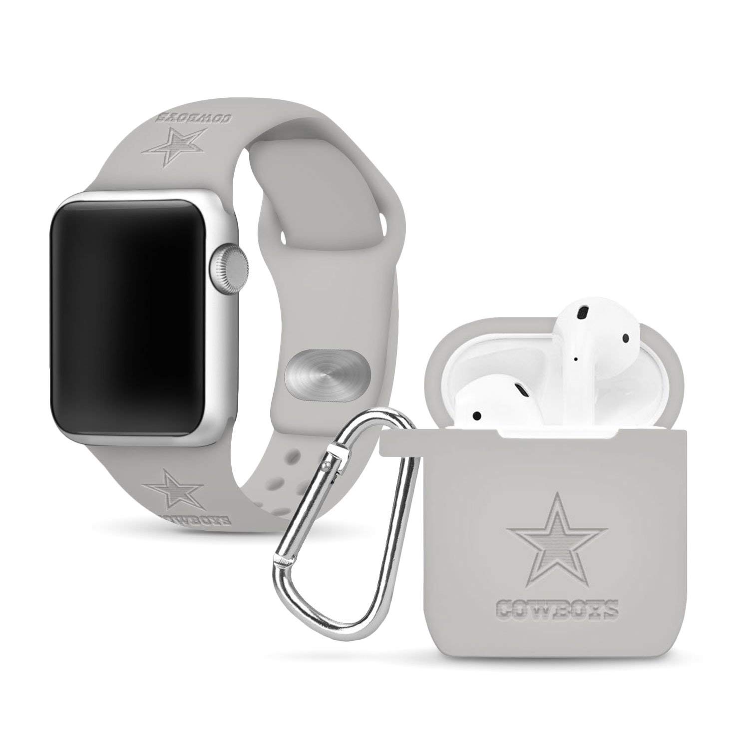 Dallas Cowboys Silicone Apple Watch Band & AirPods Case Set (42/44mm) - Perfect for Game Day & Sports Fans