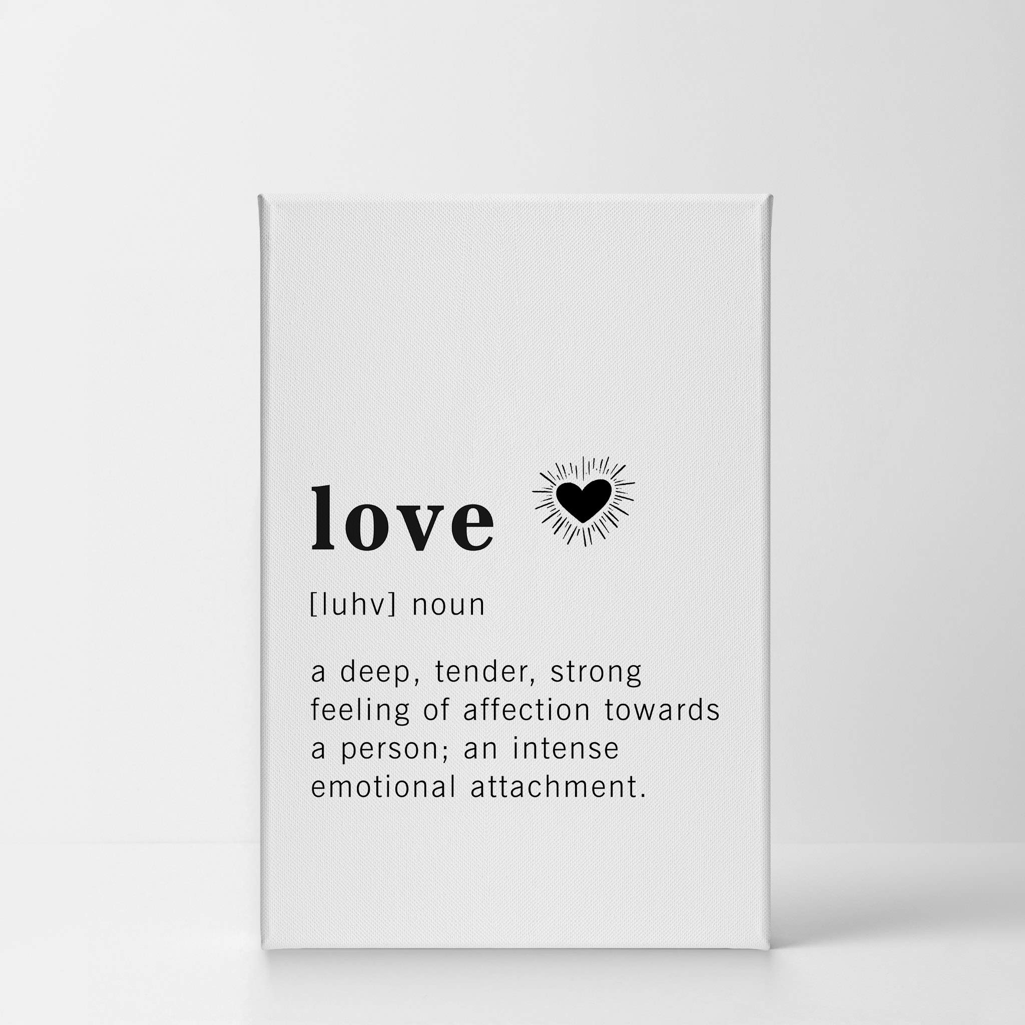 Funny Noun Dictionary Definition of Love Canvas Print - Inspirational Quote Wall Art for Office, Living Room, Bedroom & Bathroom Decor - Ready to Hang Home Décor (36x24 inches) - Made in USA | Perfect Gift for Couples, Weddings & Housewarming