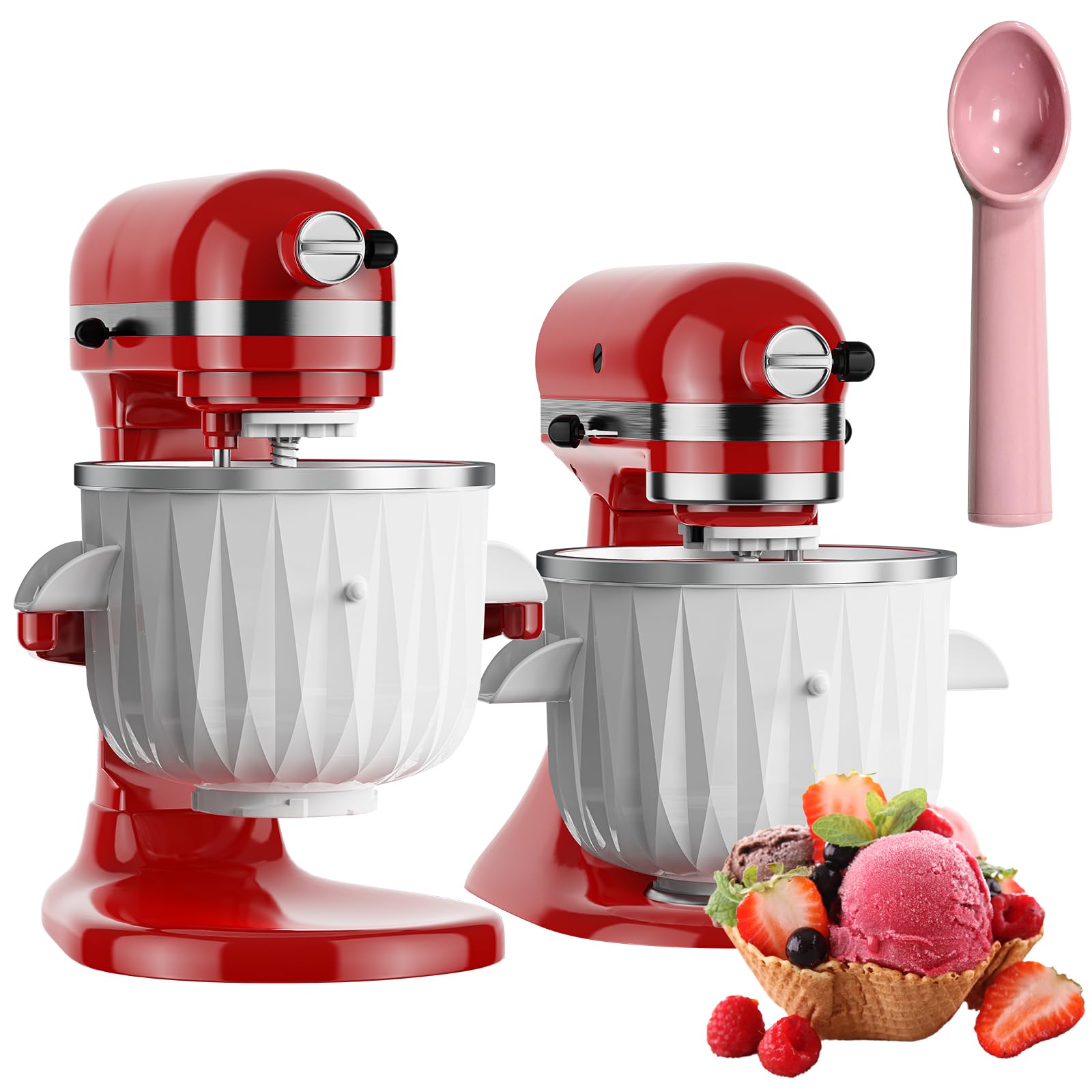 KitchenAid Ice Cream Maker Attachment - 2 Quart Frozen Dessert Maker for Ice Cream, Sorbet & Gelato | Compatible with 4.5+ Qt Stand Mixers | Includes Ice Cream Scoop | Perfect for Summer Parties, Family Gatherings & DIY Frozen Treats