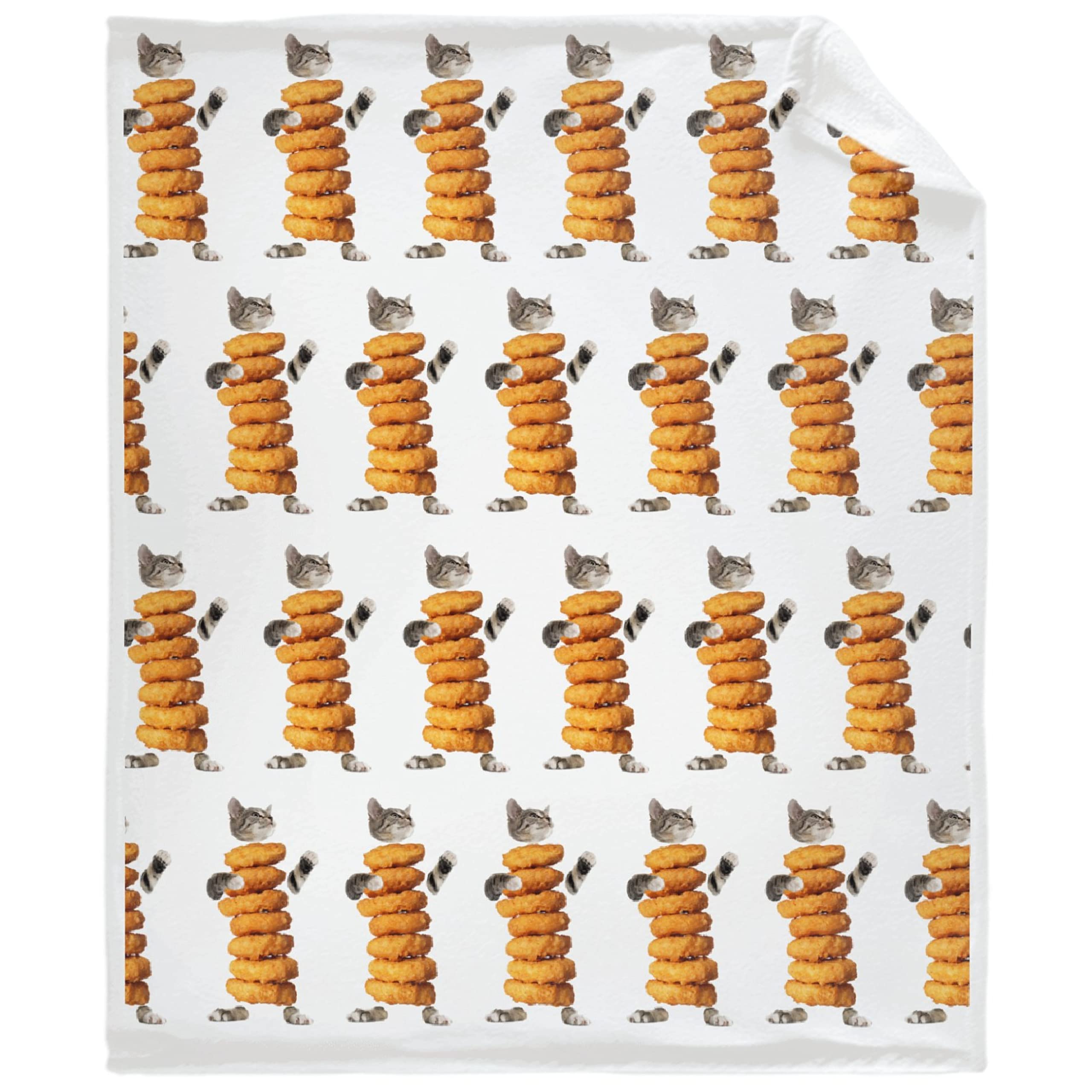 AozyHug Cat Chicken Nugget Soft Flannel Throw Blanket - 30