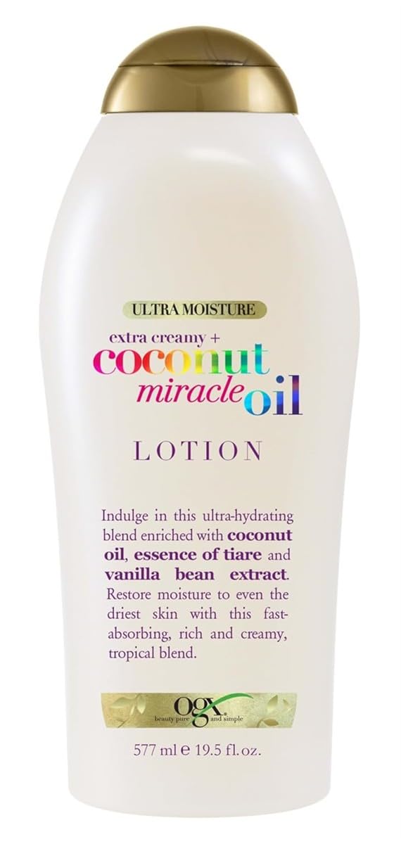 OGX Extra Creamy Coconut Miracle Oil Body Lotion, 19.5 oz (577ml) - Pack of 6 | Ultra Hydrating Moisturizer for Dry Skin | Perfect for Daily Use, After Shower & Spa Days