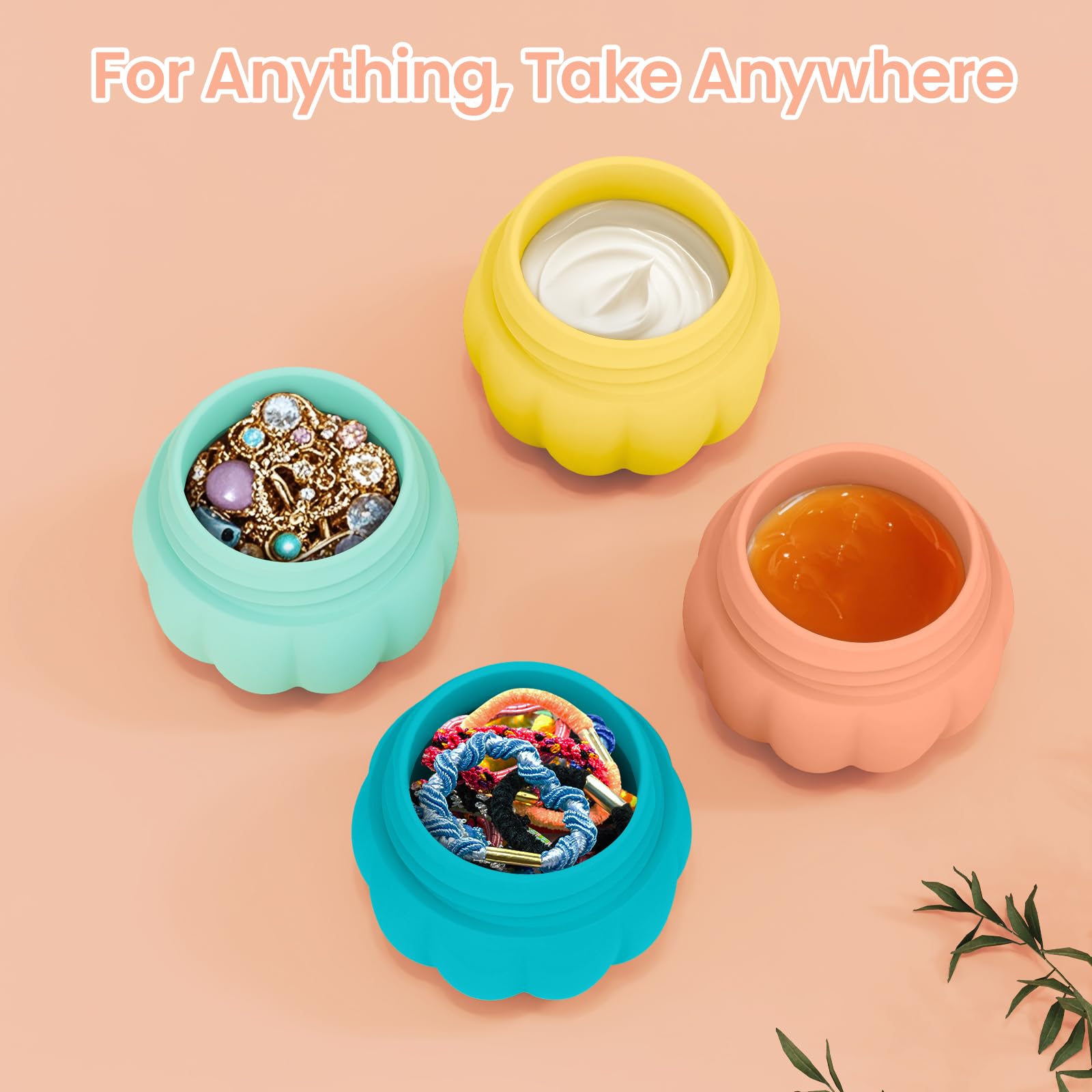**TSA Approved 1oz Leak Proof Silicone Travel Containers for Toiletries - Mini Travel Jars with Lids for Creams, Lotions & Cosmetics - Perfect for Air Travel, Gym, Camping & On-the-Go Essentials**
