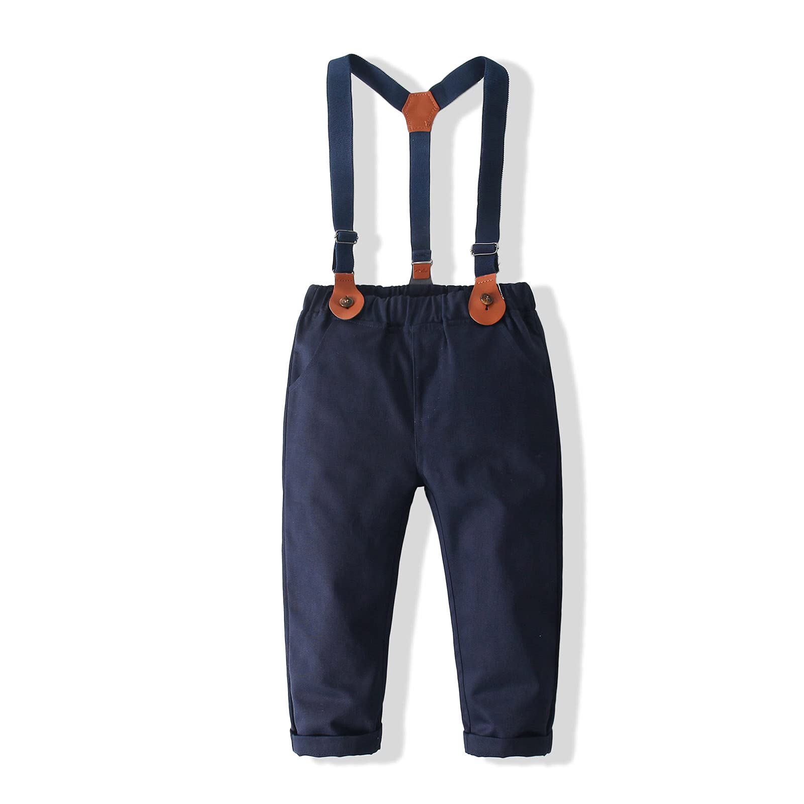 Gentleman Baby Boy Suit with Bow Tie & Suspenders for Newborns - Photo Shoots & Special Occasions