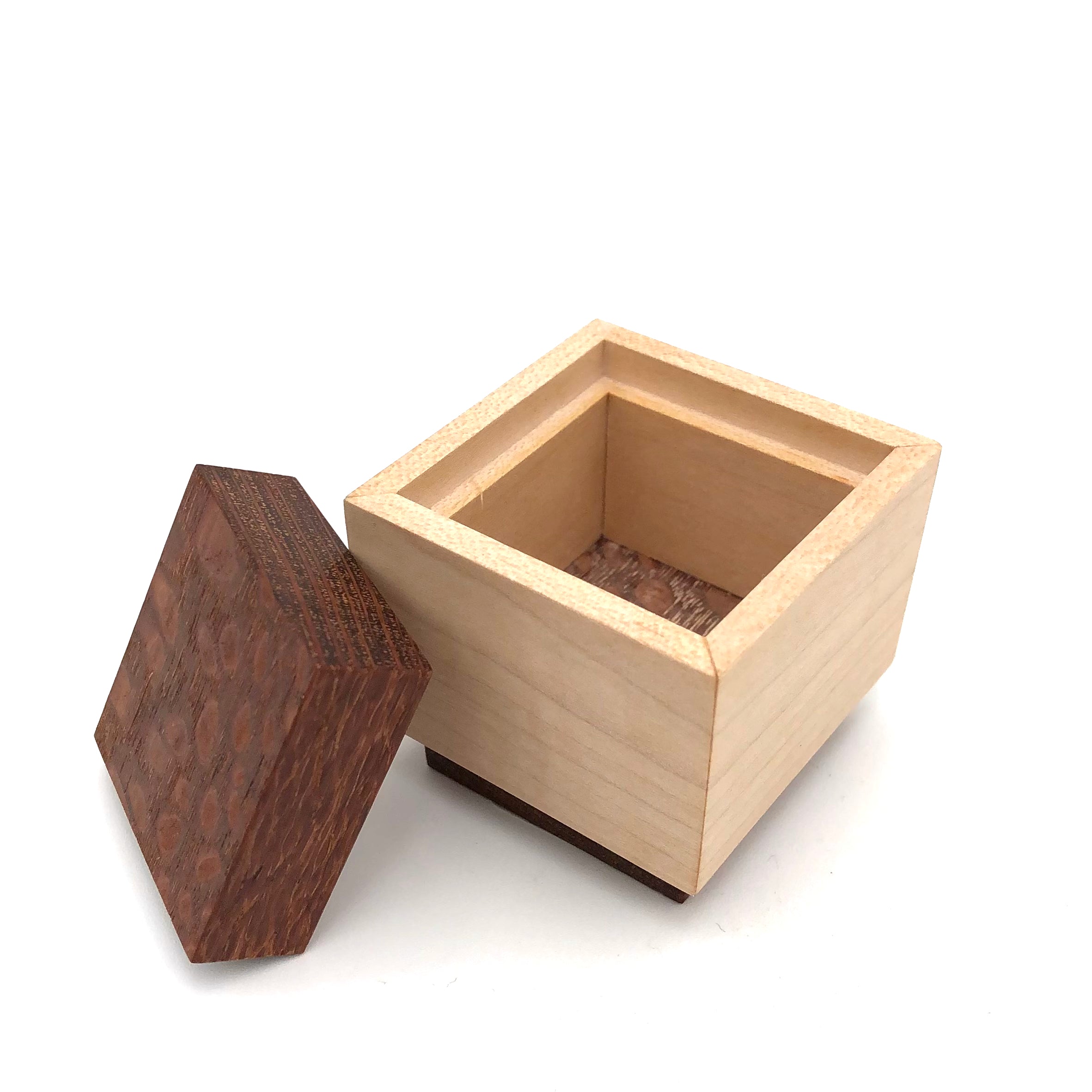 Young Fine Woodcraft Handcrafted Maple & Lacewood Jewelry Box with Shellac Finish - Small Wooden Gift Box for Rings, Earrings & Keepsakes - Perfect for Home Decor, Wedding Gifts & Travel Storage