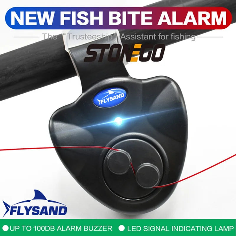 Electronic Fishing Rod Alarm with Loud Buzzer & LED Lights - Bite Alert System for Night Fishing & Ice Fishing Gear
