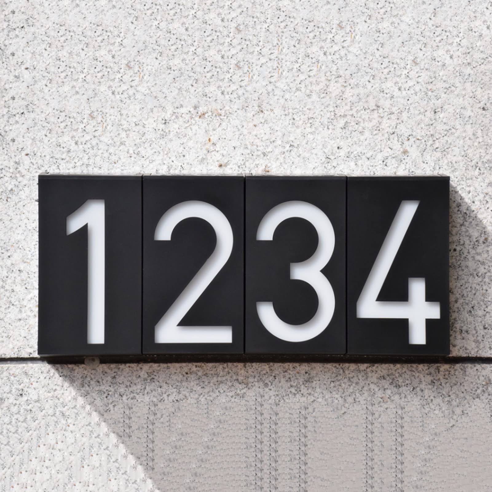 Solar Powered LED House Number Light - Waterproof Outdoor Address Plaque Sign for Home, Garden, Yard & Street (3 Digit Numbers) - Perfect for Nighttime Visibility & Curb Appeal