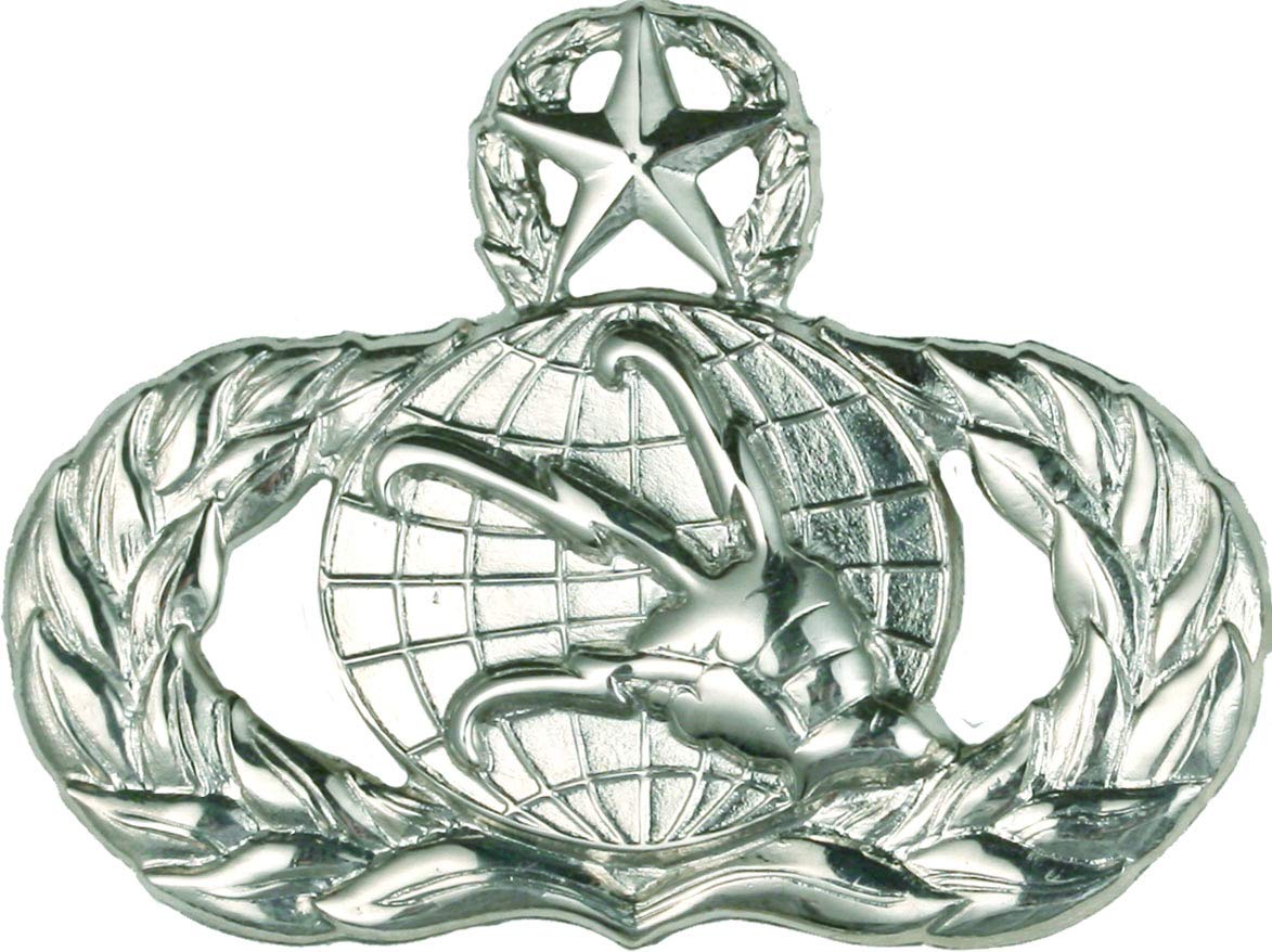 Air Force No Shine Badge Master Communications - Military Grade Durable Insignia for Uniforms & Dress Attire