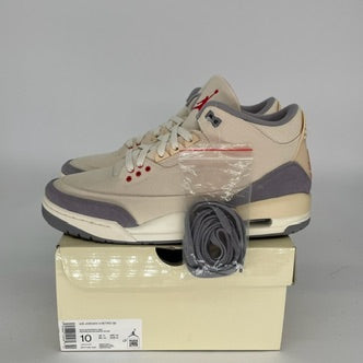 Original Air Jordan 3 Retro 'Muslin' Men's Basketball Shoes - Size 10 (DH7139-100) - Premium Comfort for Streetwear & Casual Style