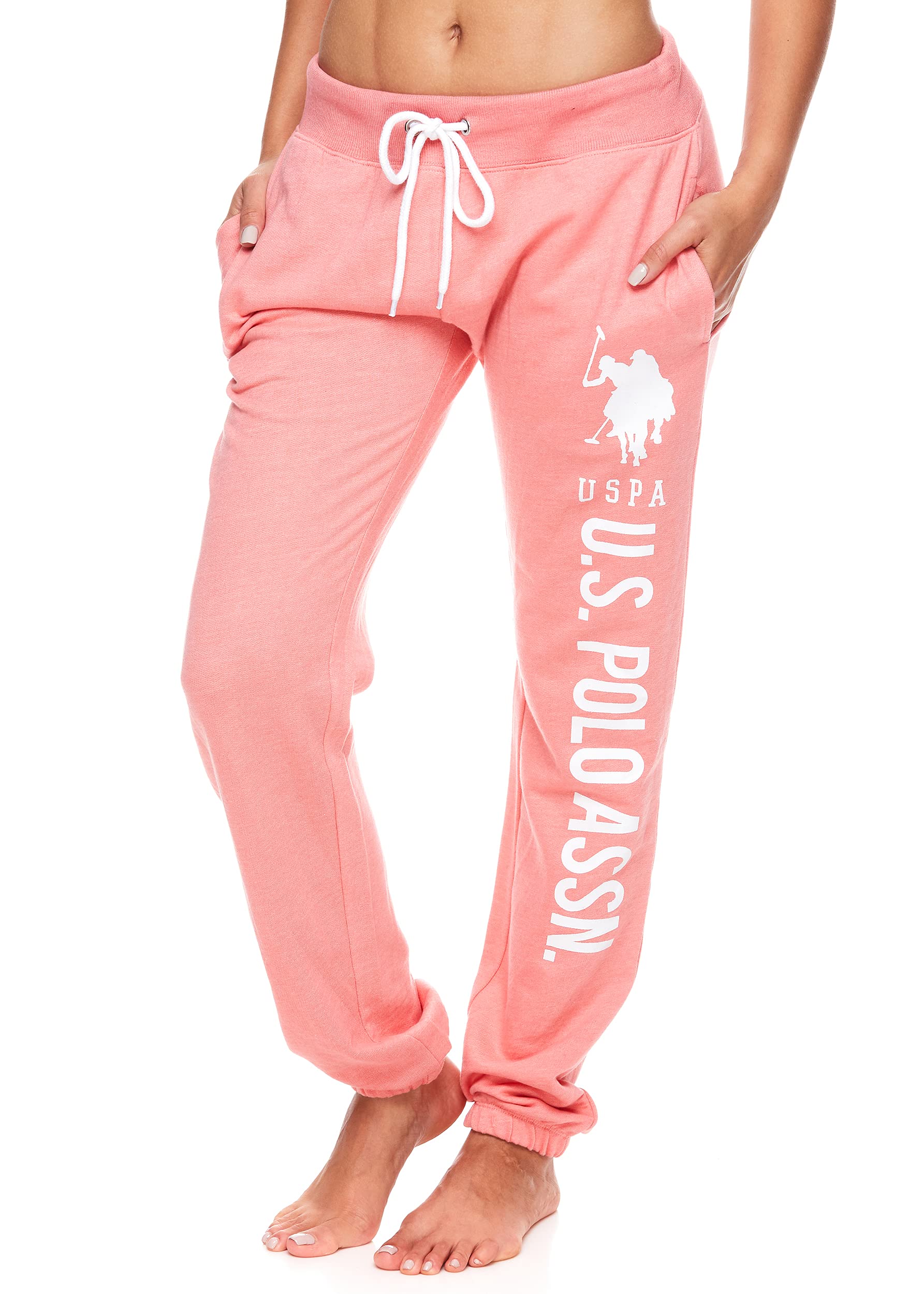 U.S. Polo Assn. Women's French Terry Joggers with Pockets - Soft, Breathable Sweatpants for Lounge & Workout | Casual Comfort Pants for Home, Gym & Running