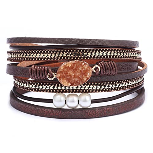 D8:stackable bracelets(brown)