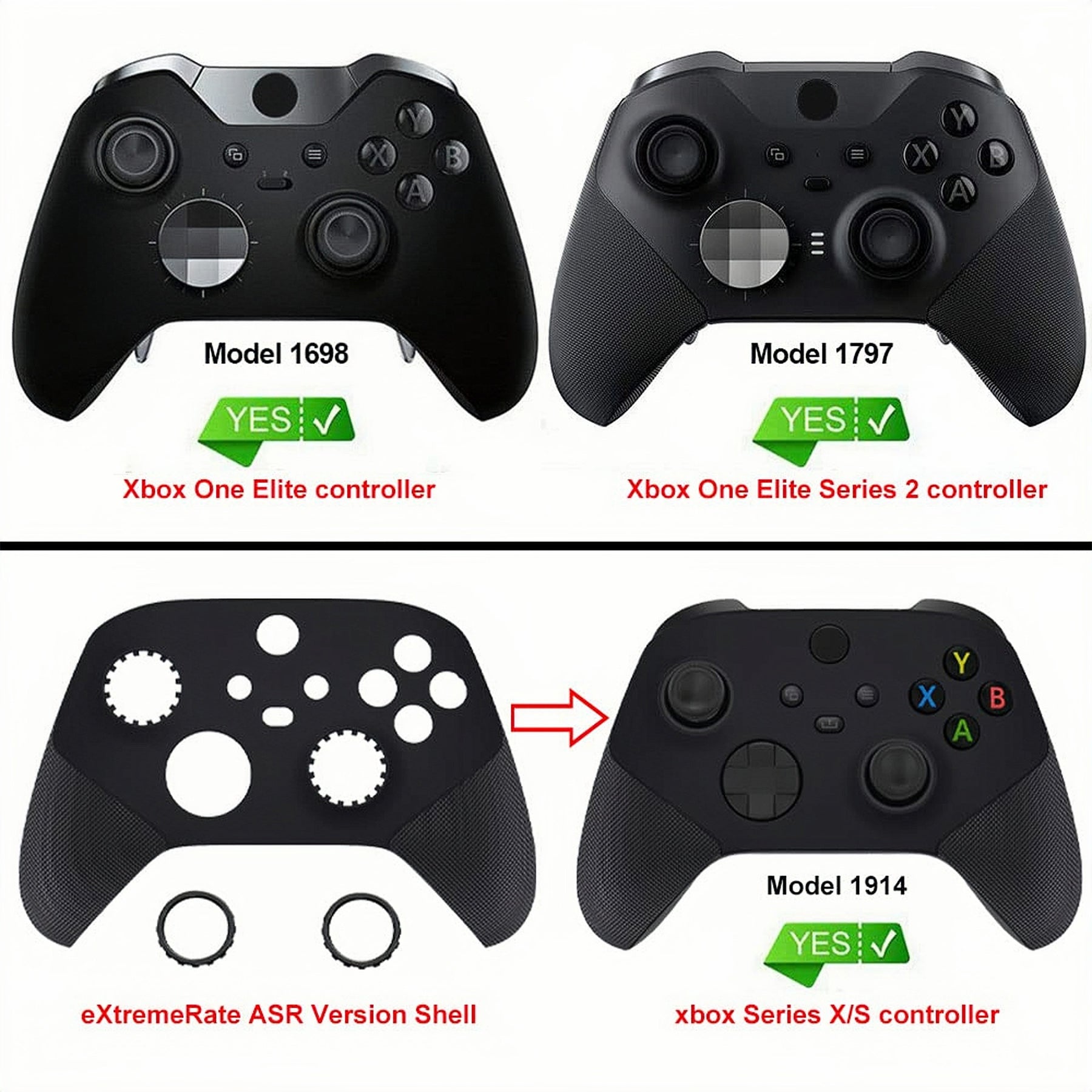 eXtremeRate Blue Custom Accent Rings for Xbox Elite Series 2 Core & Elite Series 2 Controllers | Compatible with Xbox One Elite & eXtremeRate ASR Shell for Series X/S | Gaming Accessories for Customization & Style Enhancement