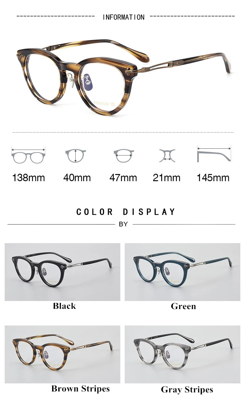 Stylish Black Acetate Unisex Oval Round Eyeglasses - Full Rim Thick Frame for Men & Women | Perfect for Reading, Driving & Fashion Accessories