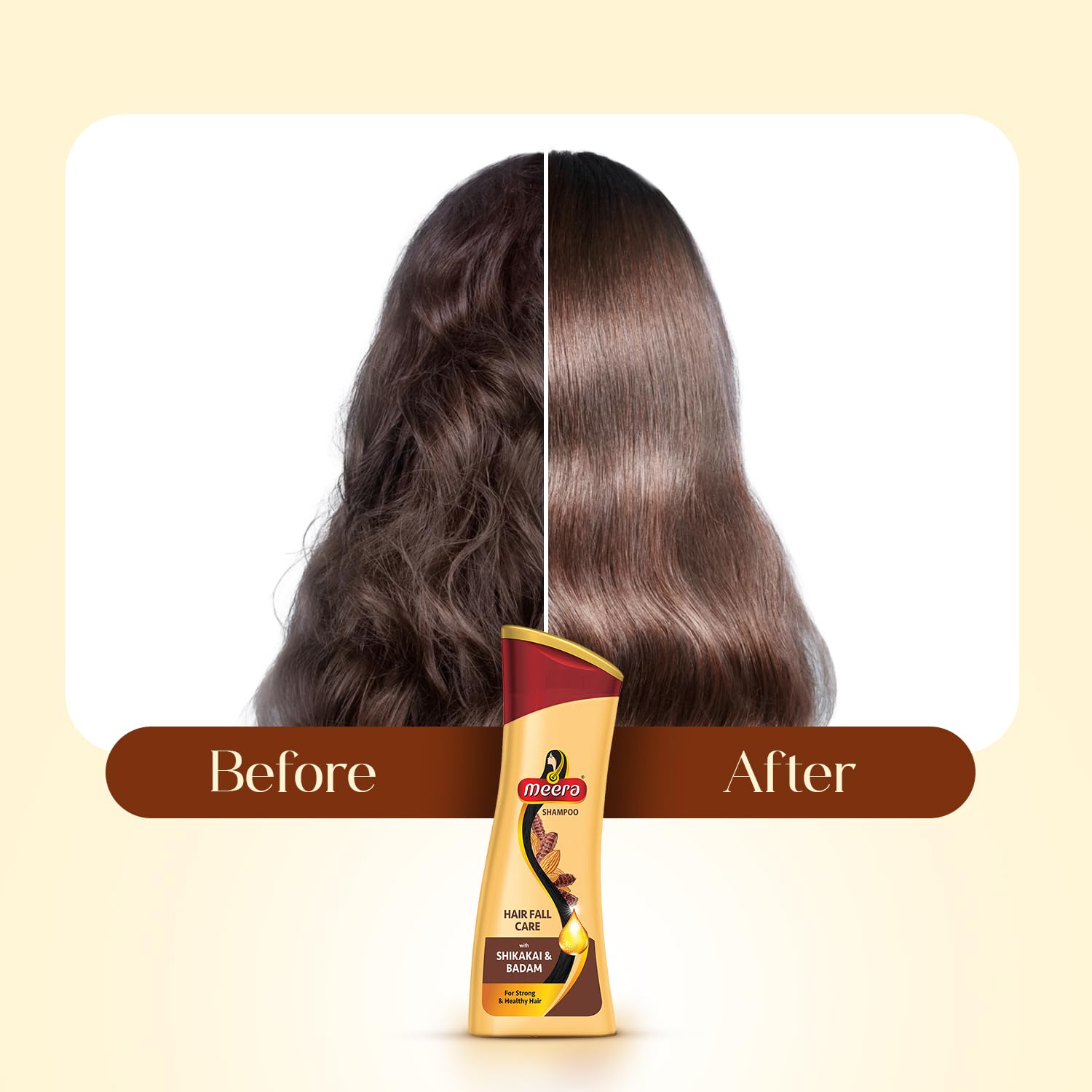 Meera Hairfall Care Shampoo with Almond & Shikakai - Strengthens & Nourishes Hair - Paraben-Free Formula for Men & Women - 180ml Bottle - Promotes Healthy Strong Hair Growth - Perfect for Daily Hair Care Routine & Scalp Treatment