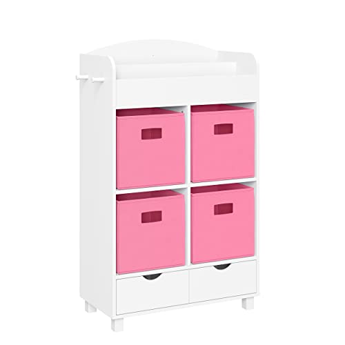 White With 4 Pink Bins