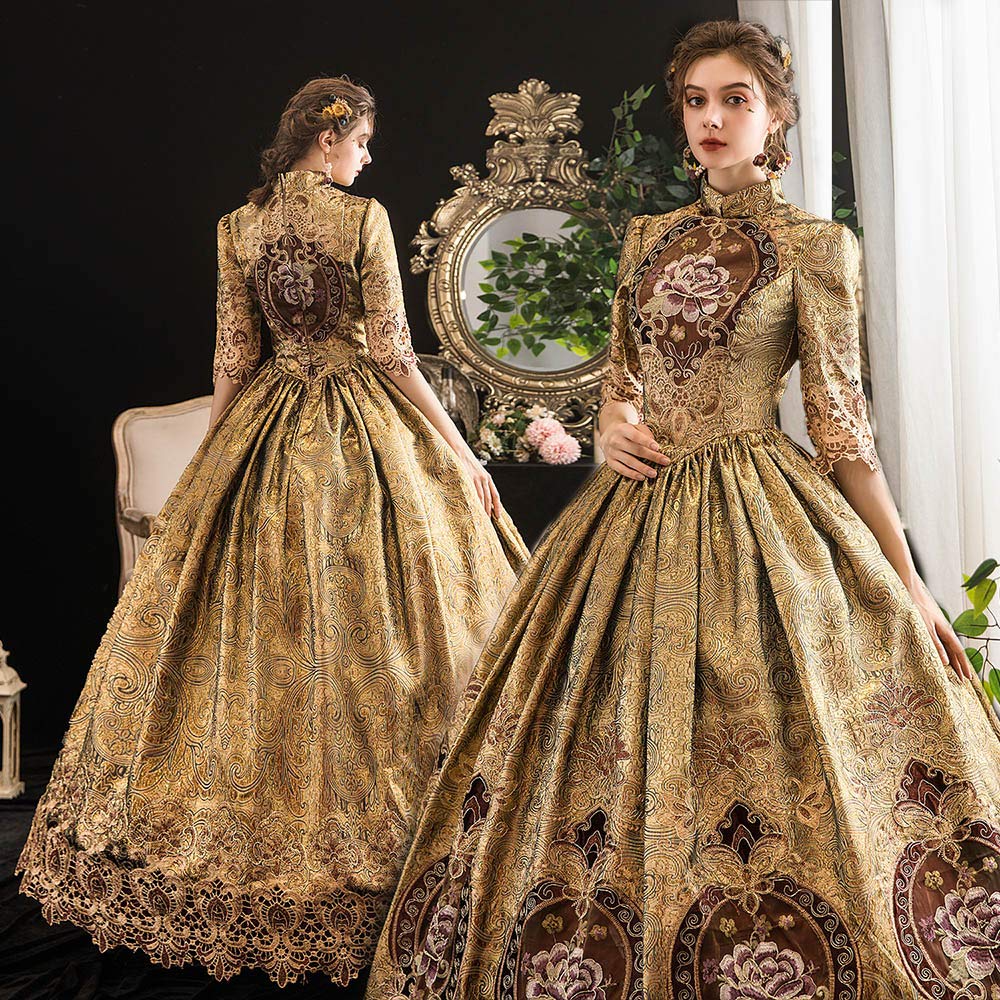 KEMAO Rococo Victorian Baroque Marie Antoinette Dress | Renaissance Period Ball Gown for Cosplay, Historical Reenactment & Themed Parties