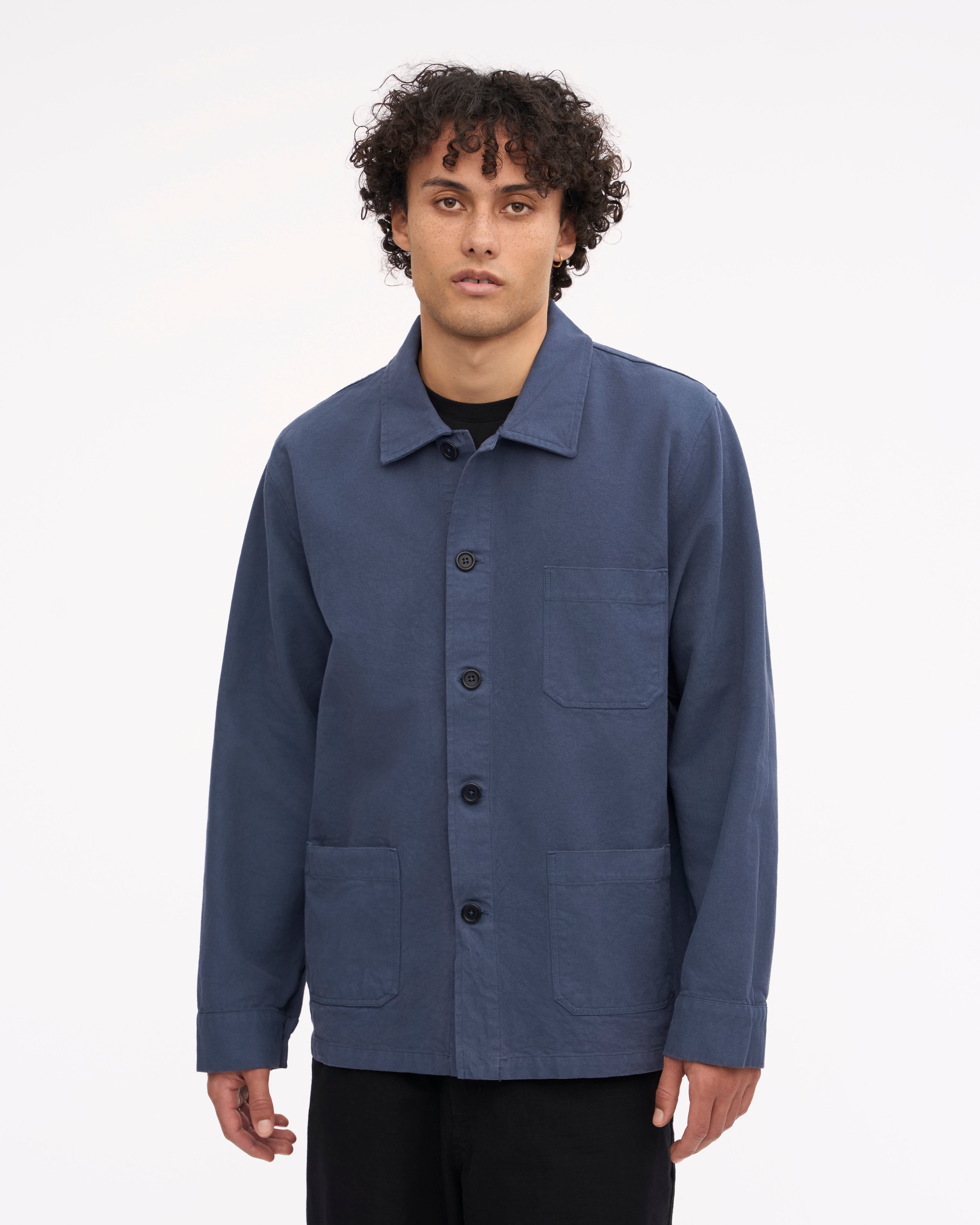Premium Organic Cotton Workwear Jacket for Men & Women - Eco-Friendly Petrol Blue - Ideal for Outdoor Work, Hiking & Casual Wear