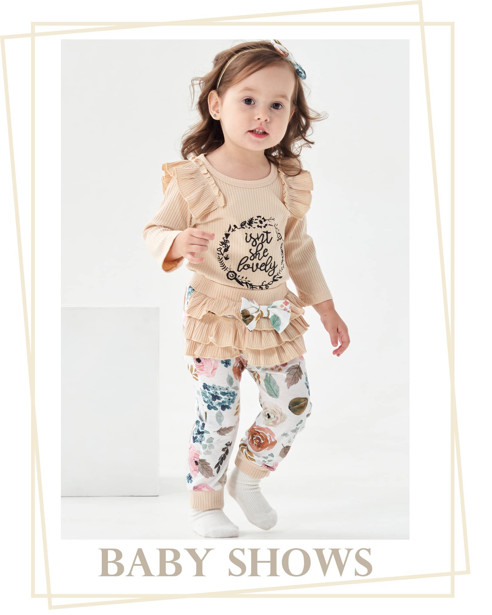 **Adorable Baby Girl Outfits - Long Sleeve Romper & Pants Set for Newborns & Infants | Fall & Winter Baby Clothes | Perfect for Playdates, Holidays & Family Photos**