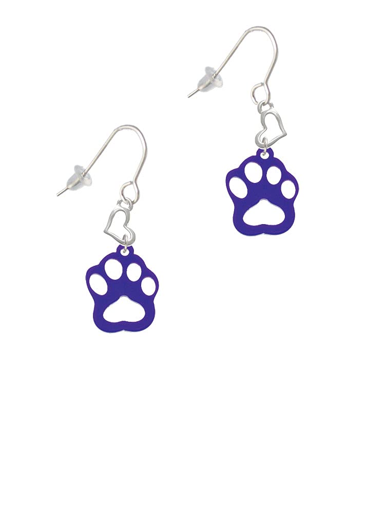 Delight Jewelry Acrylic Small Paw & Heart French Earrings - Cute Animal Inspired Stud Earrings for Women, Girls | Perfect for Daily Wear, Gifts, Parties & Casual Outfits